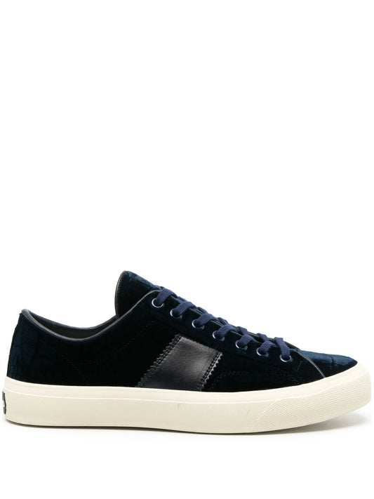 Cambridge crocodile-effect leather sneakers