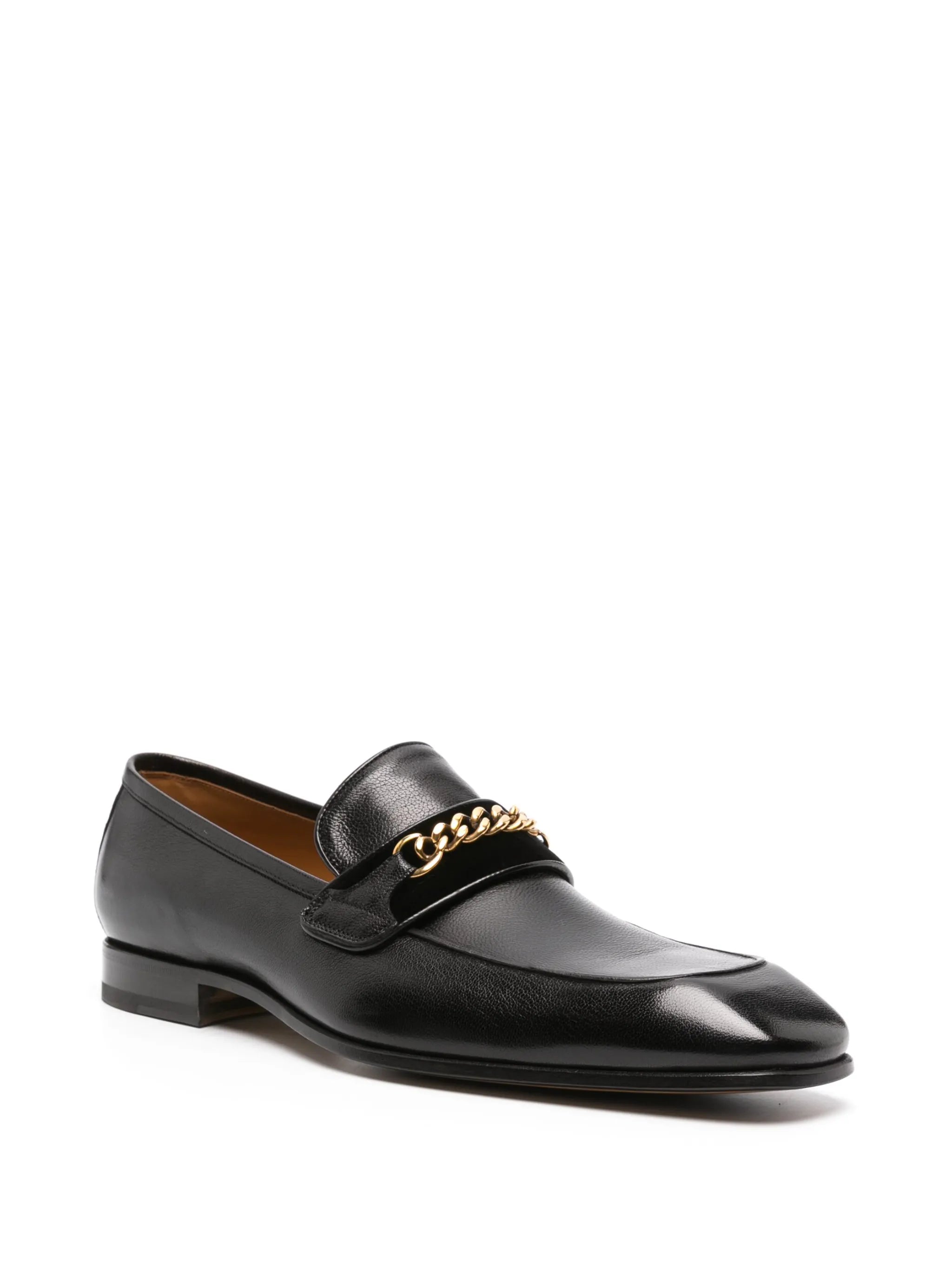 Baily square-toe leather loafers