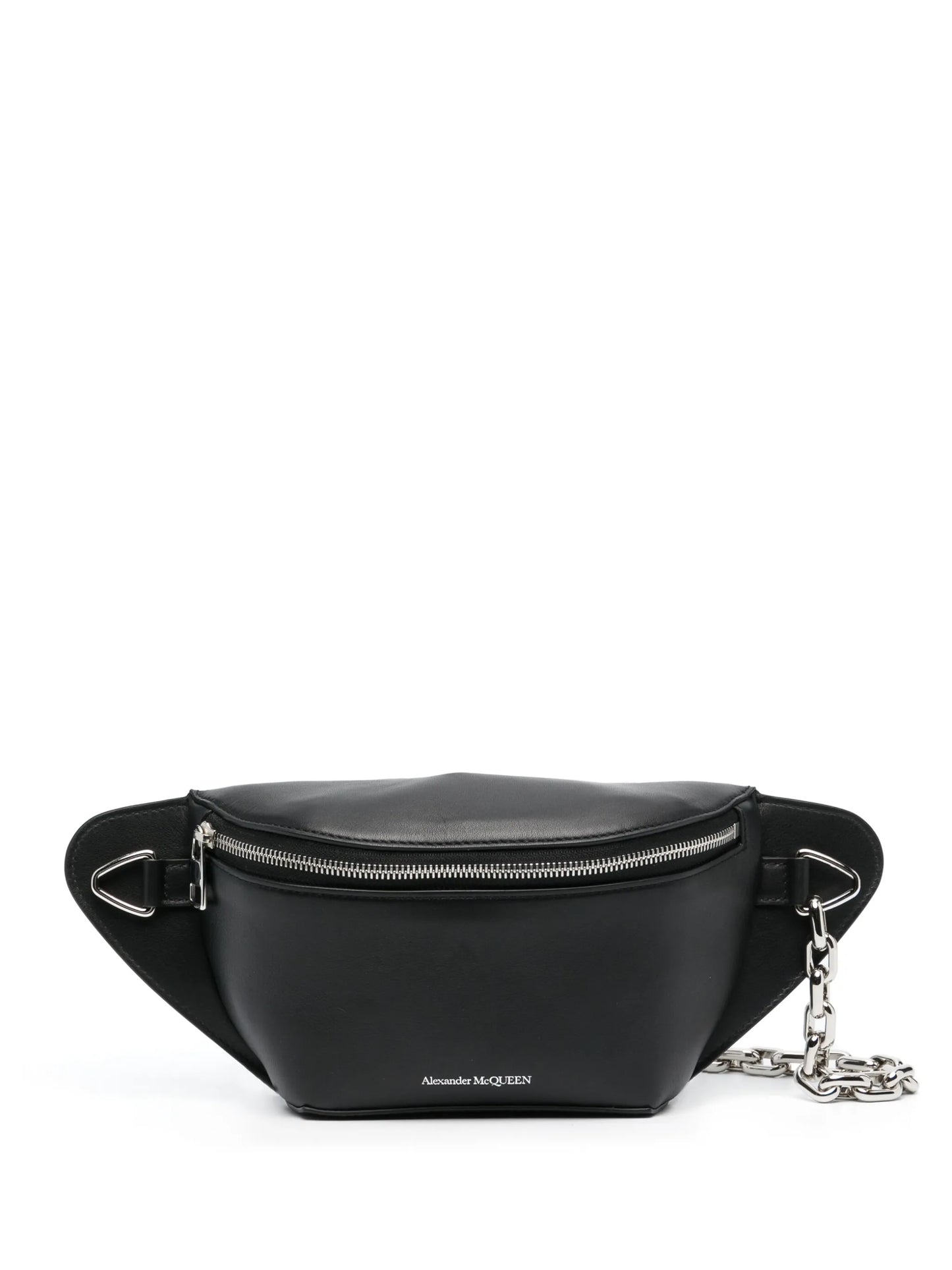 logo-print leather belt bag