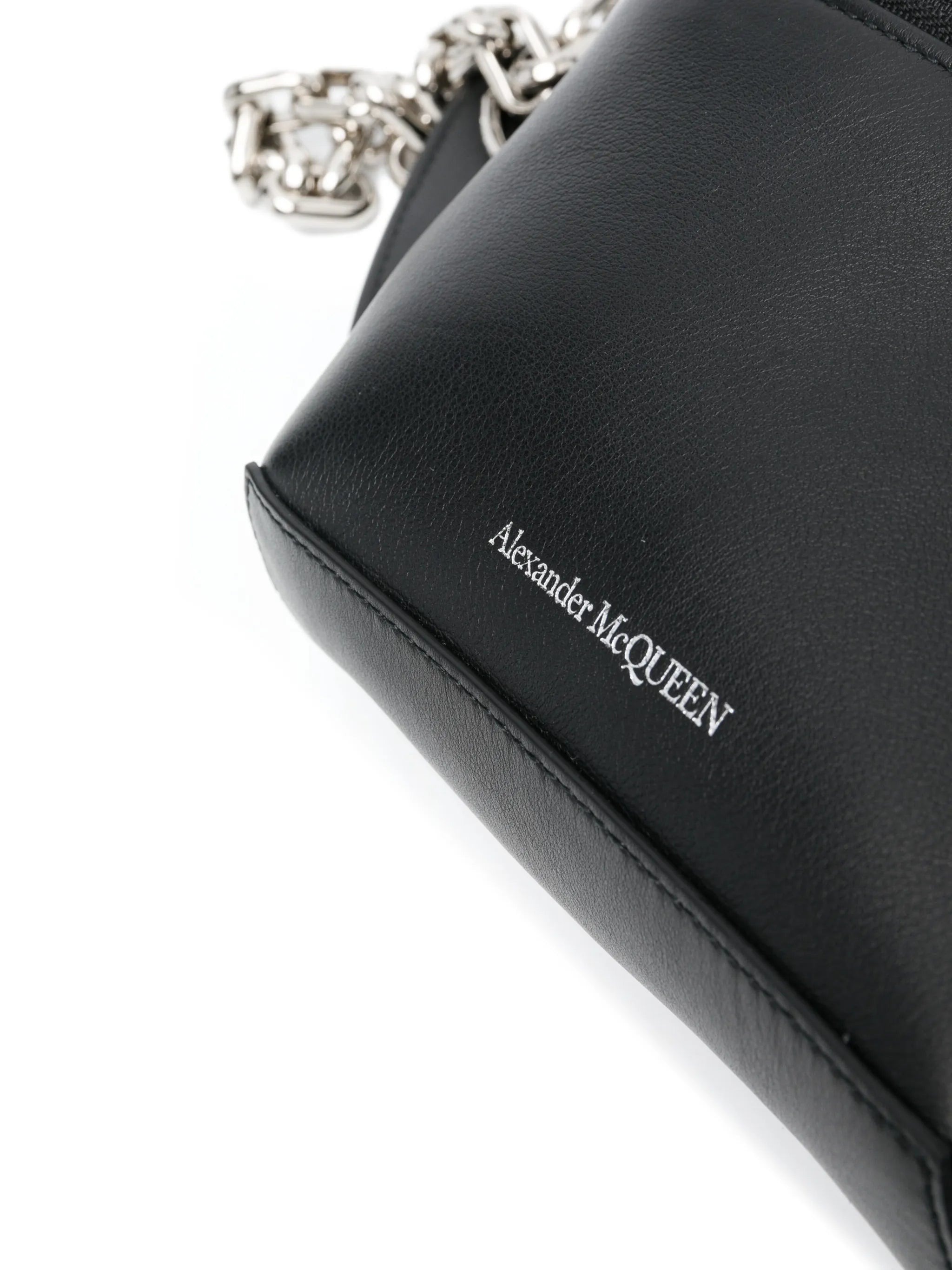 logo-print leather belt bag