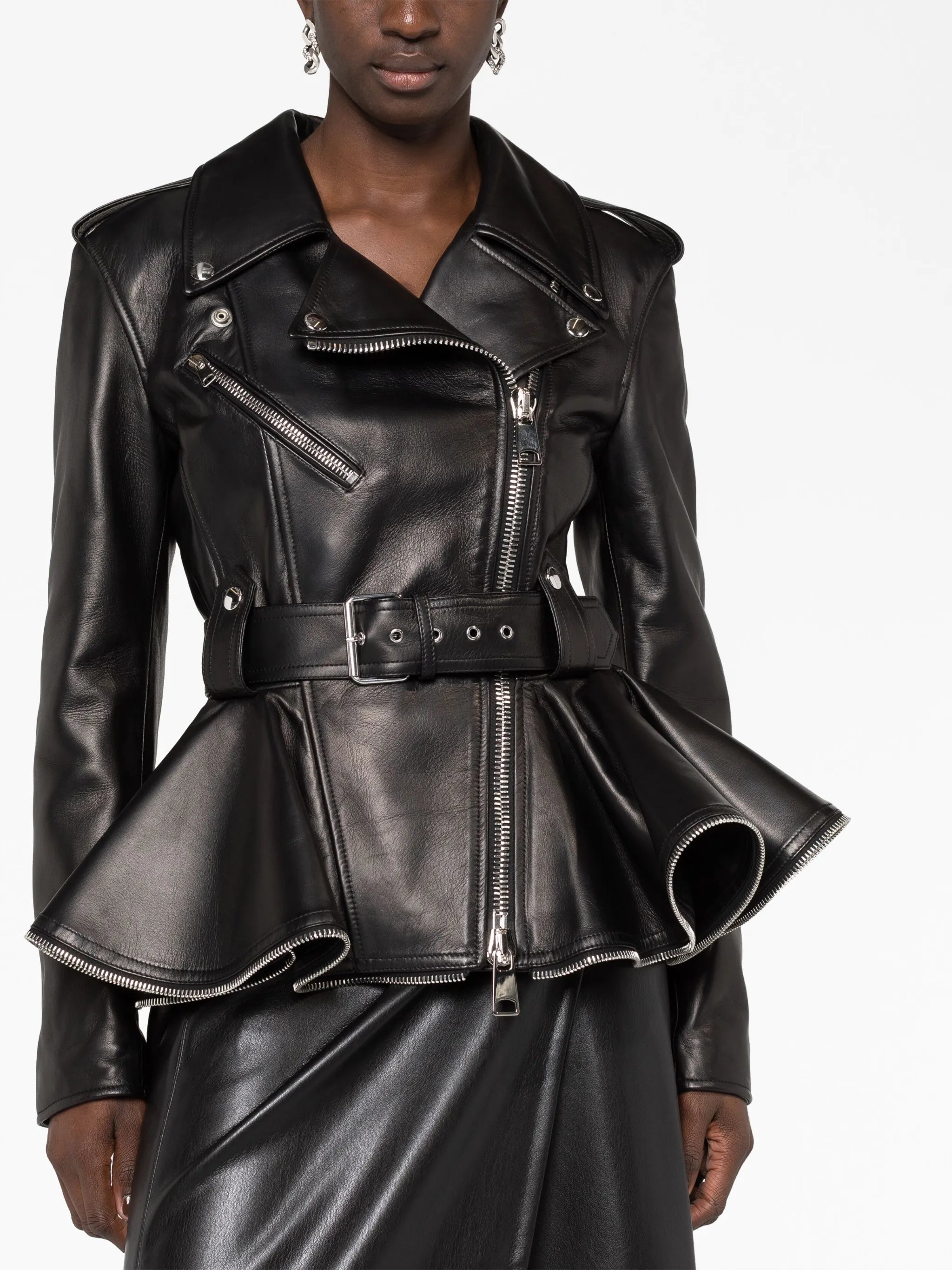peplum-hem biker jacket