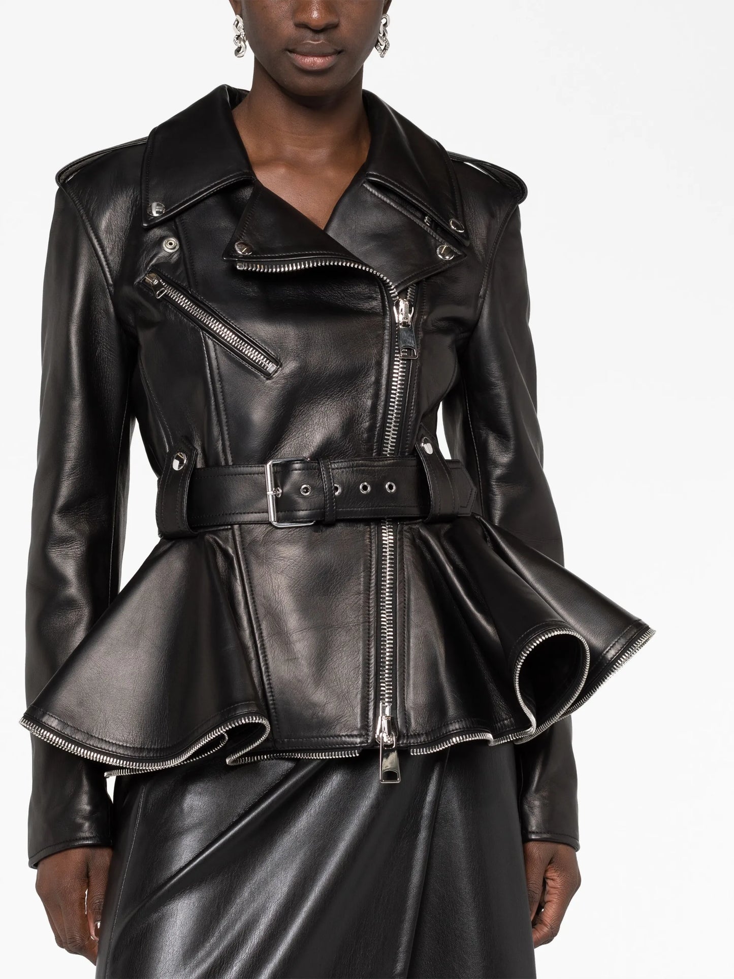 peplum-hem biker jacket