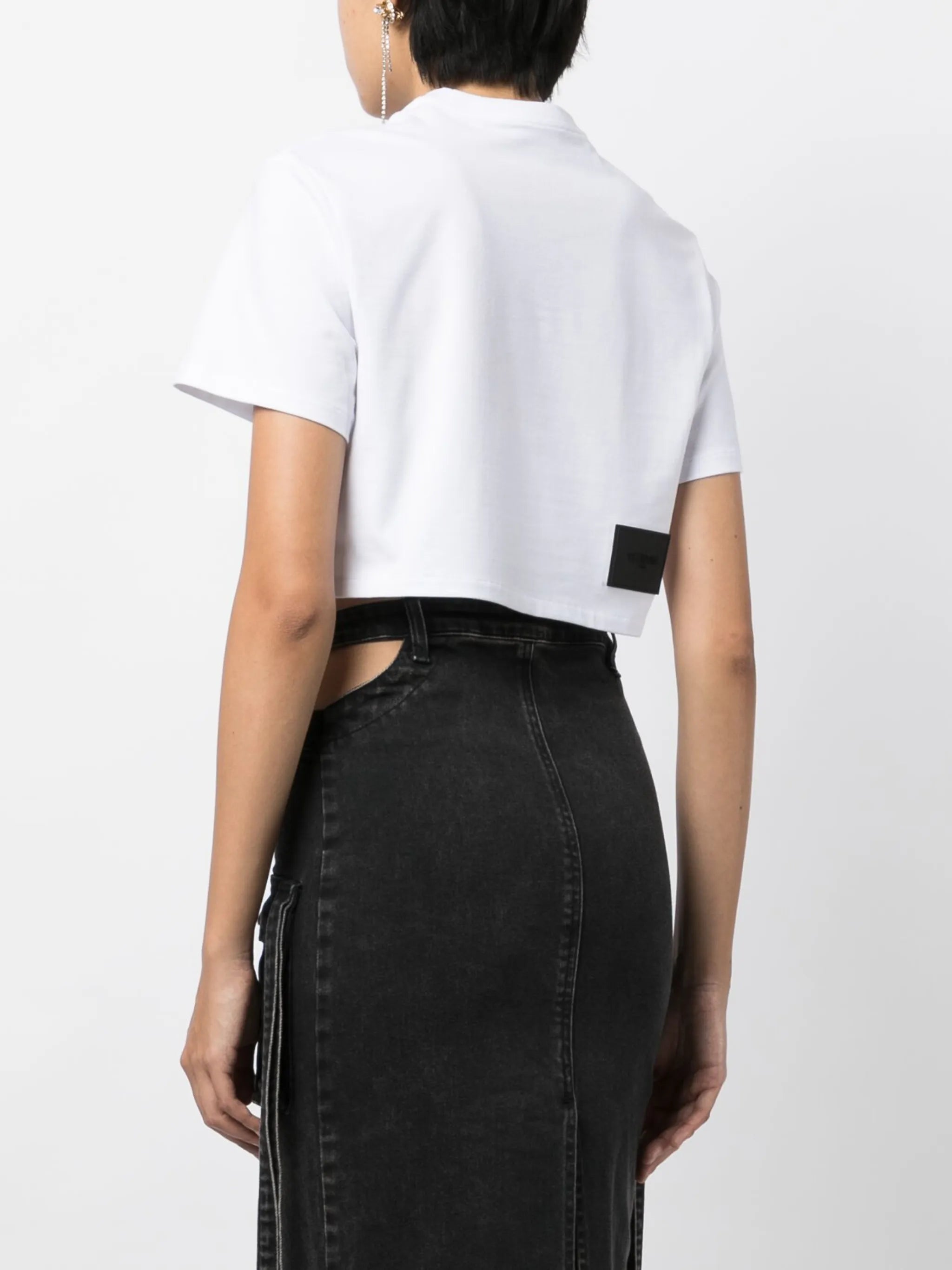 logo-print jersey cropped T-shirt