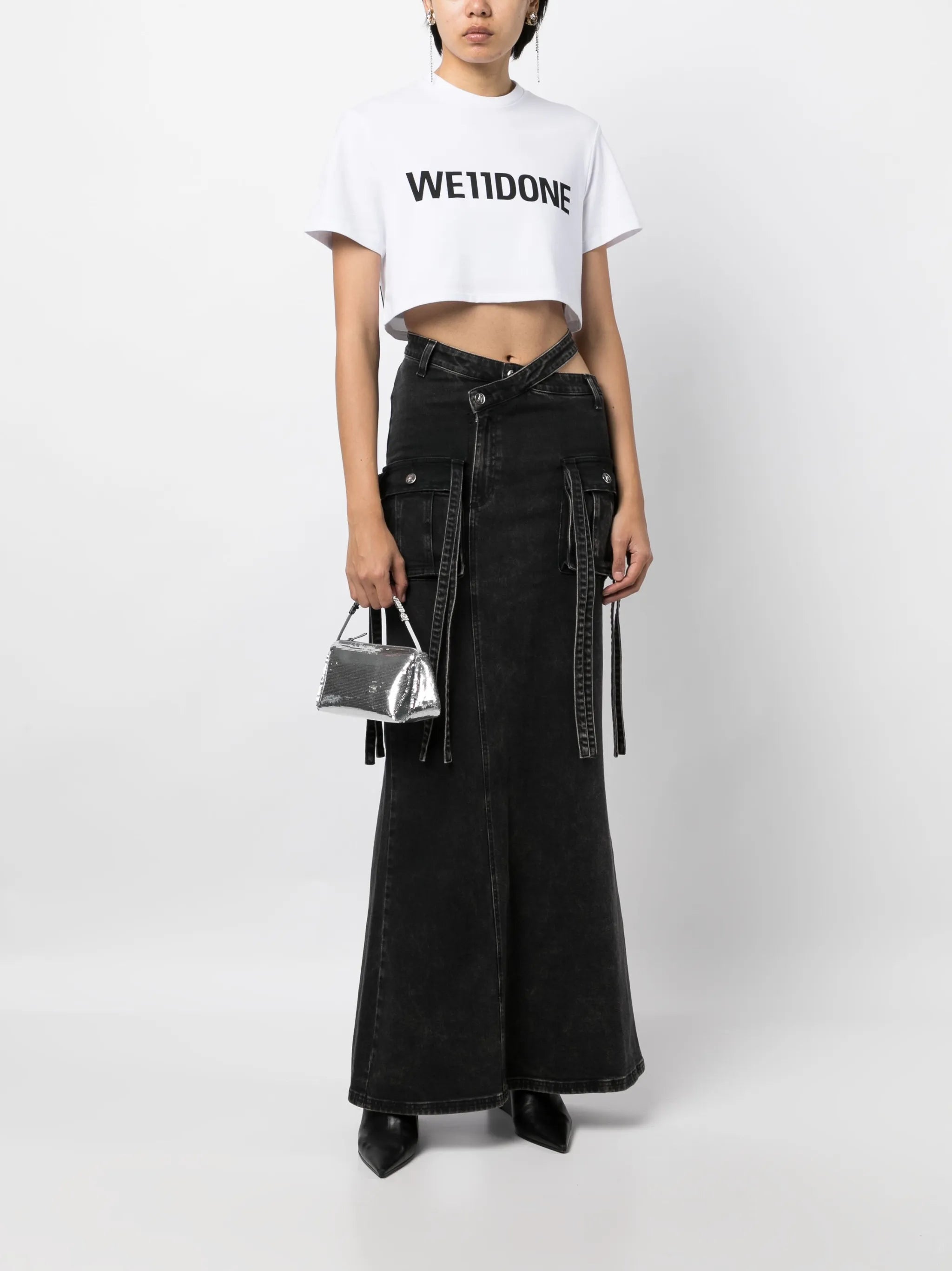 logo-print jersey cropped T-shirt