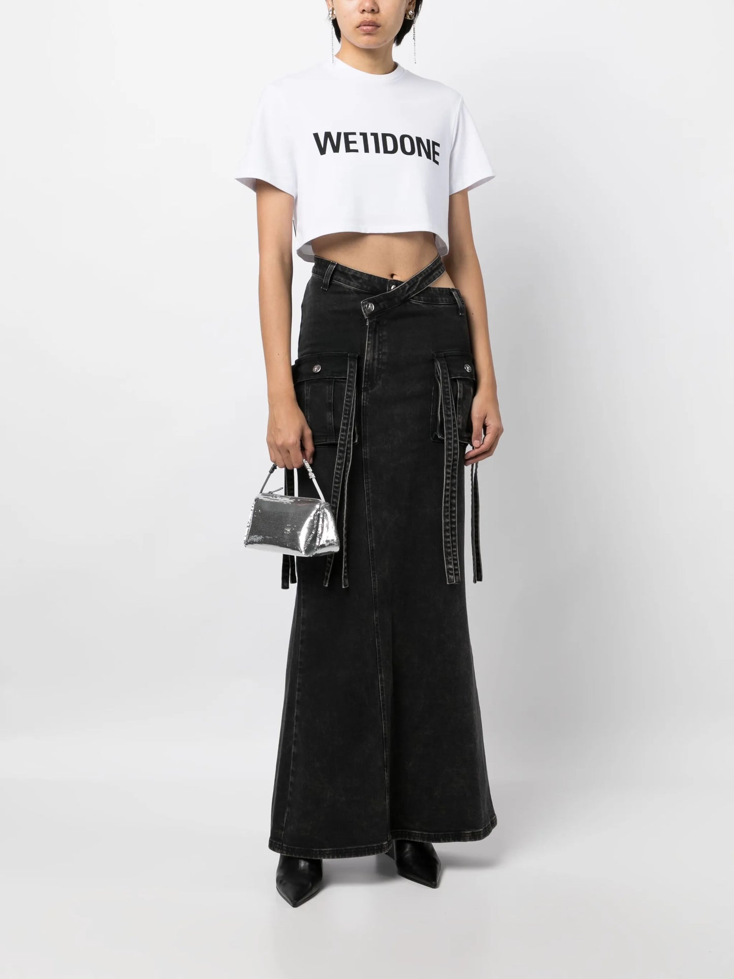 logo-print jersey cropped T-shirt