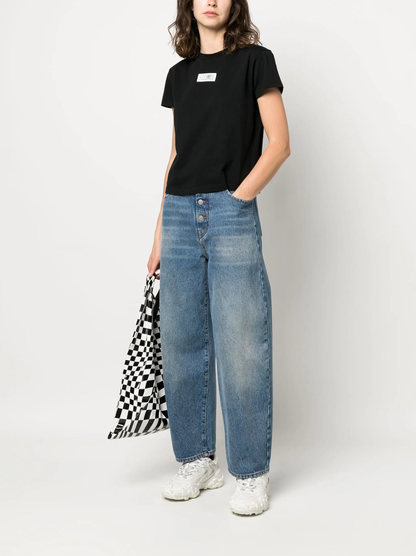 numbers-motif cotton T-shirt