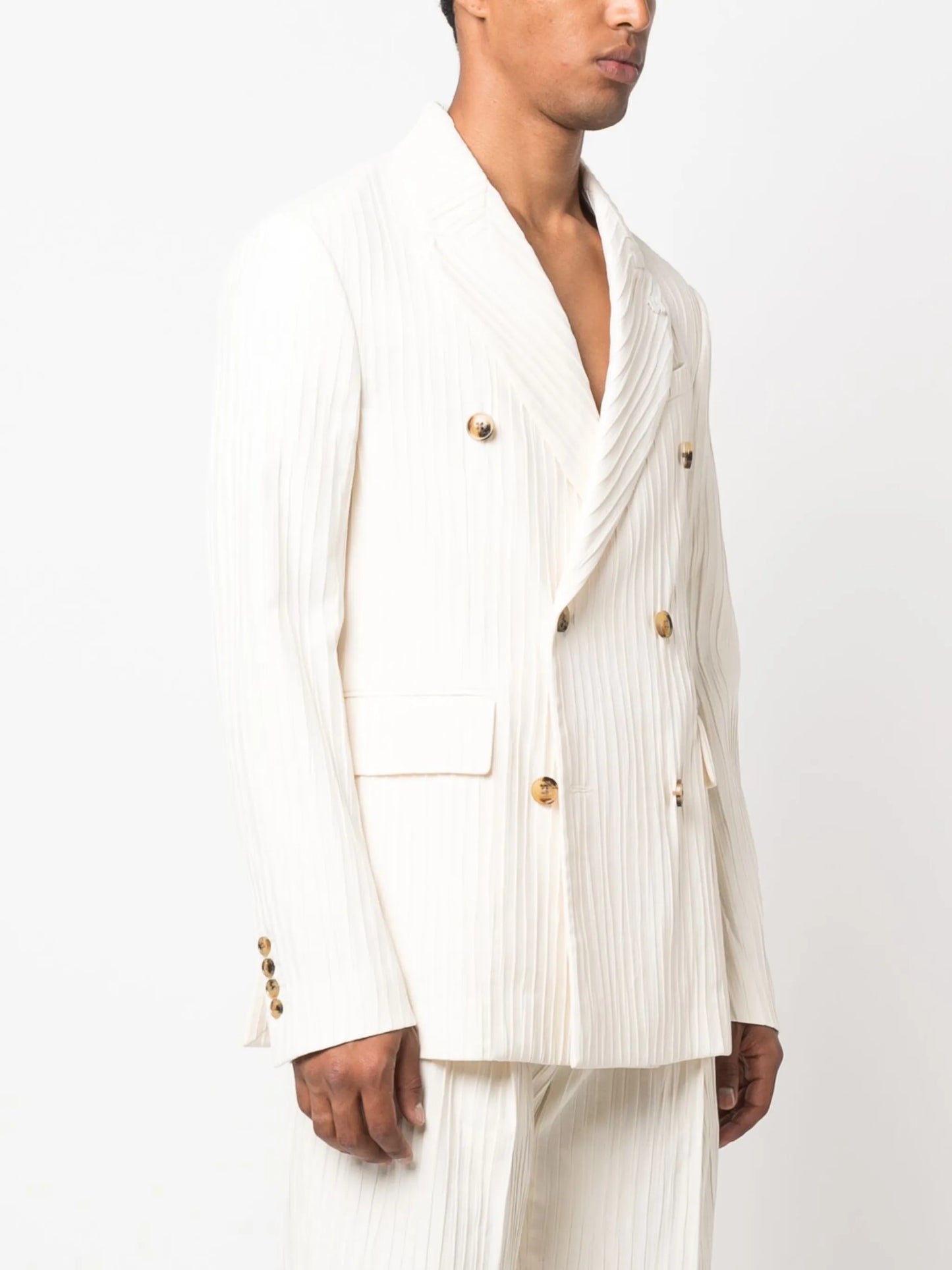 striped double-breasted blazer