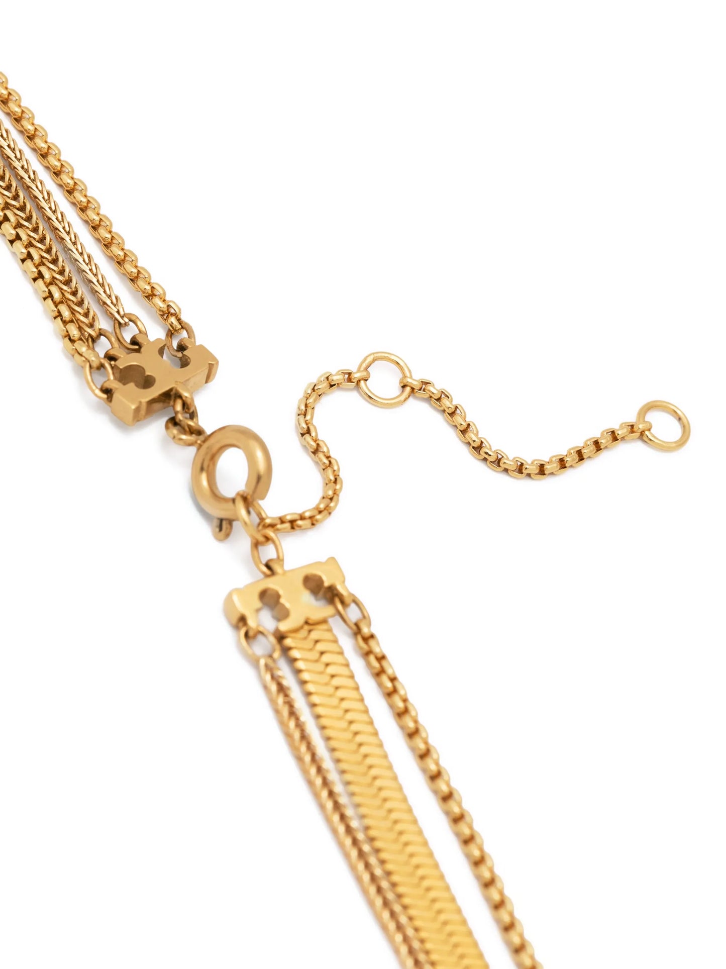 logo-plaque multi-chain necklace