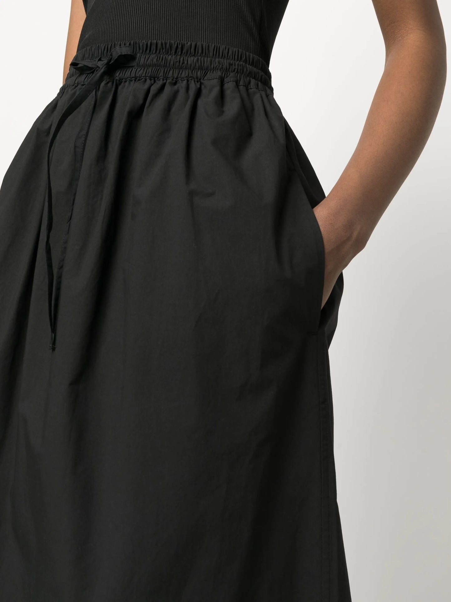 high-waisted cotton maxi skirt