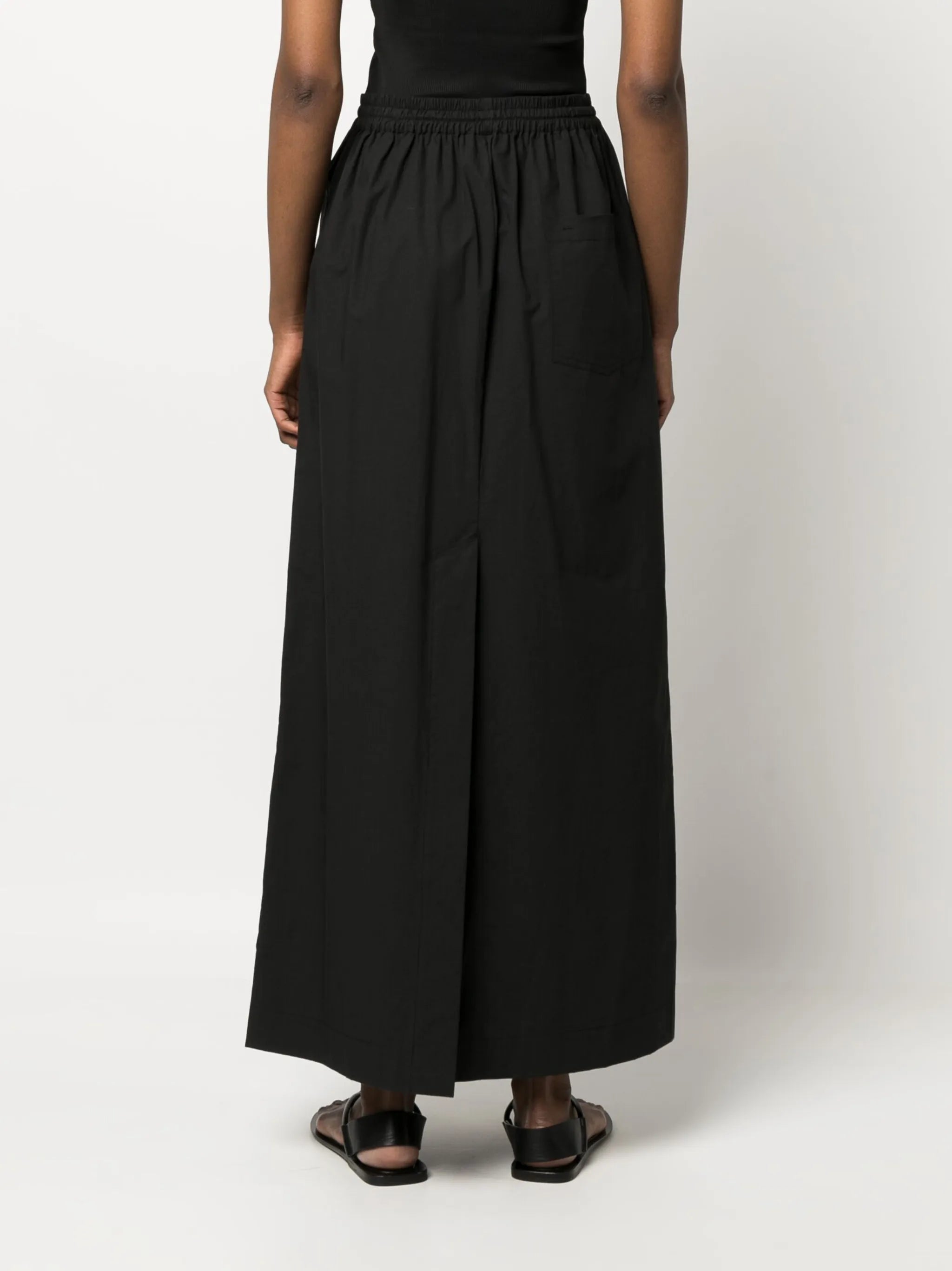 high-waisted cotton maxi skirt