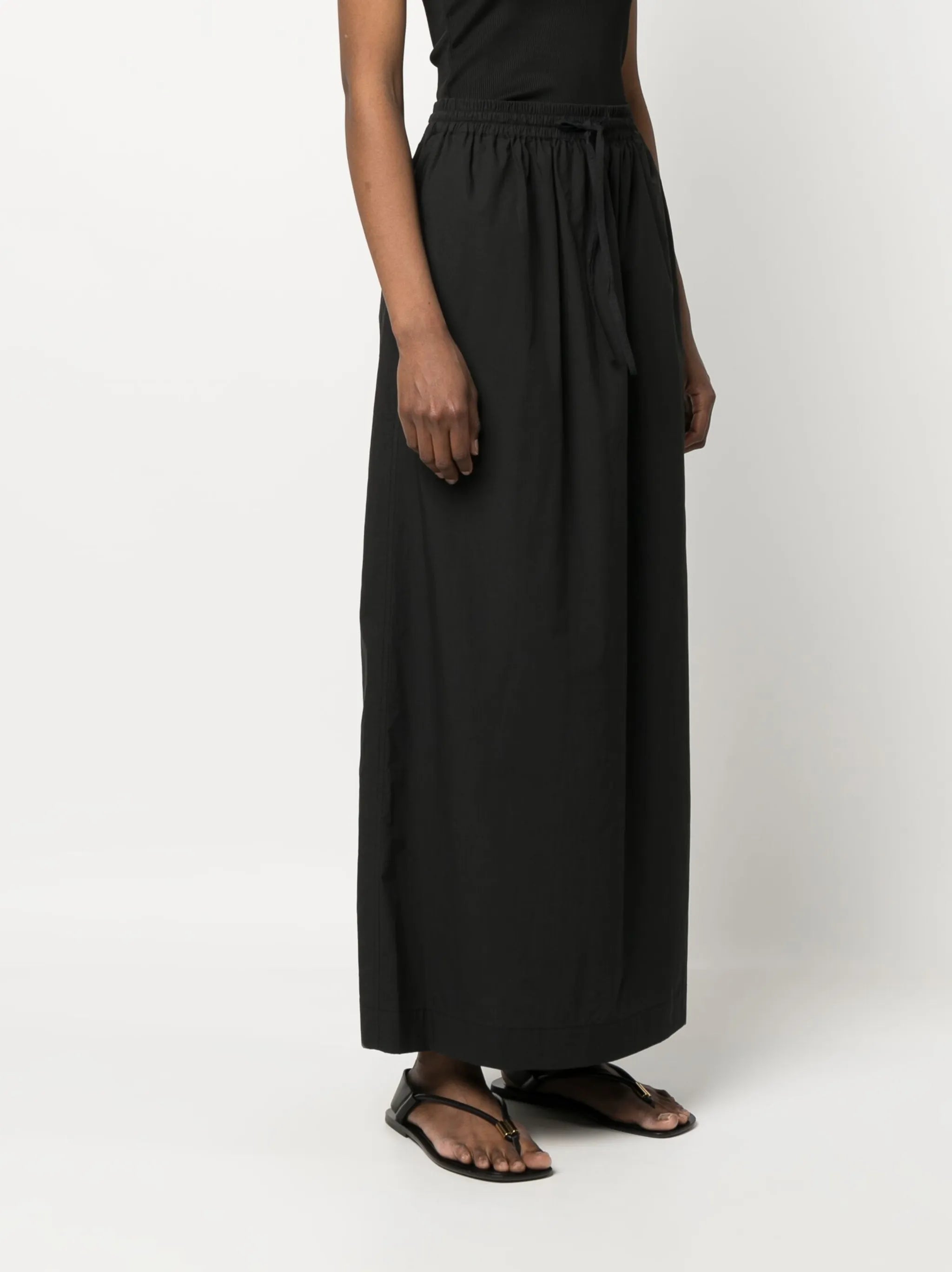 high-waisted cotton maxi skirt