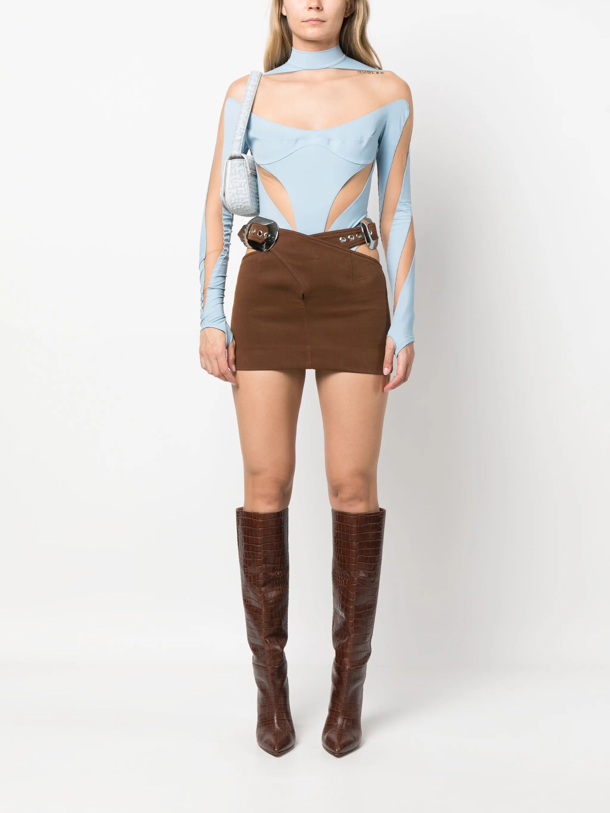 panelled sheer bodysuit