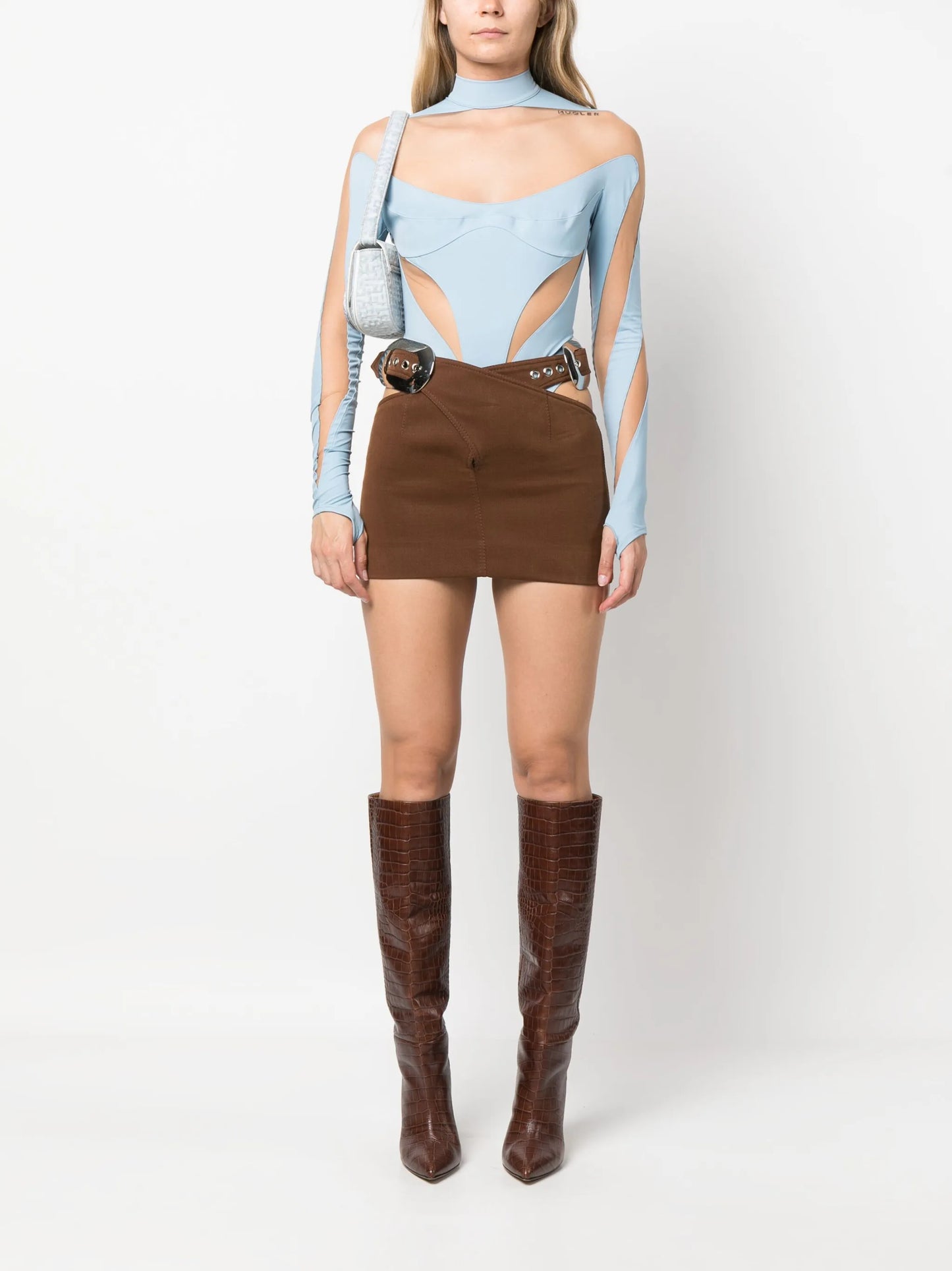 panelled sheer bodysuit