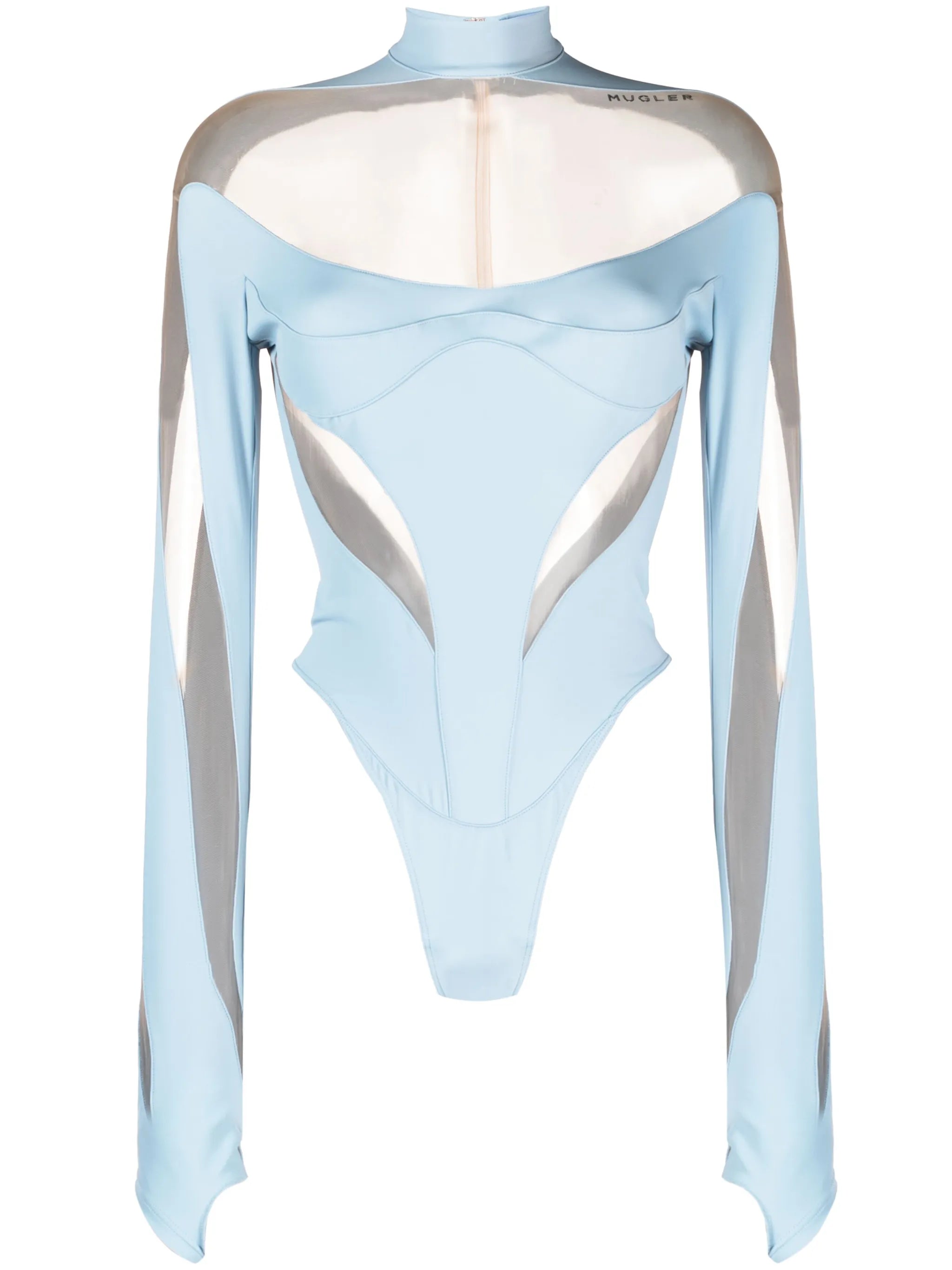 panelled sheer bodysuit