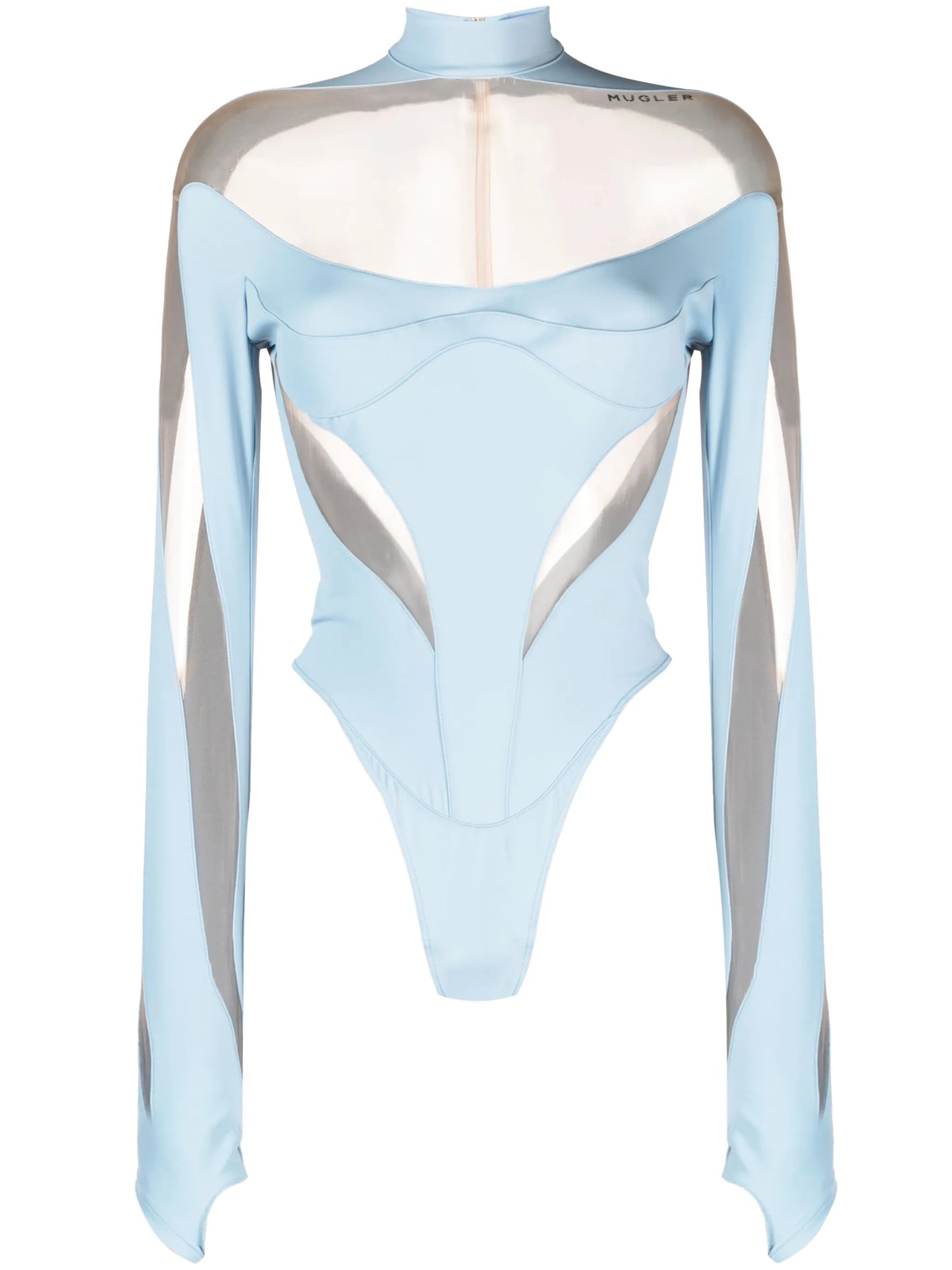 panelled sheer bodysuit