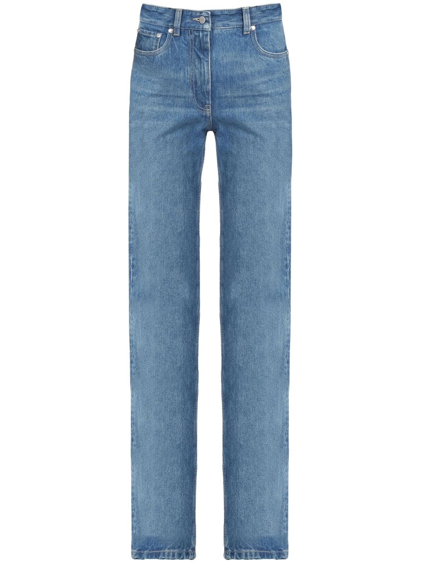 high-waisted flared jeans