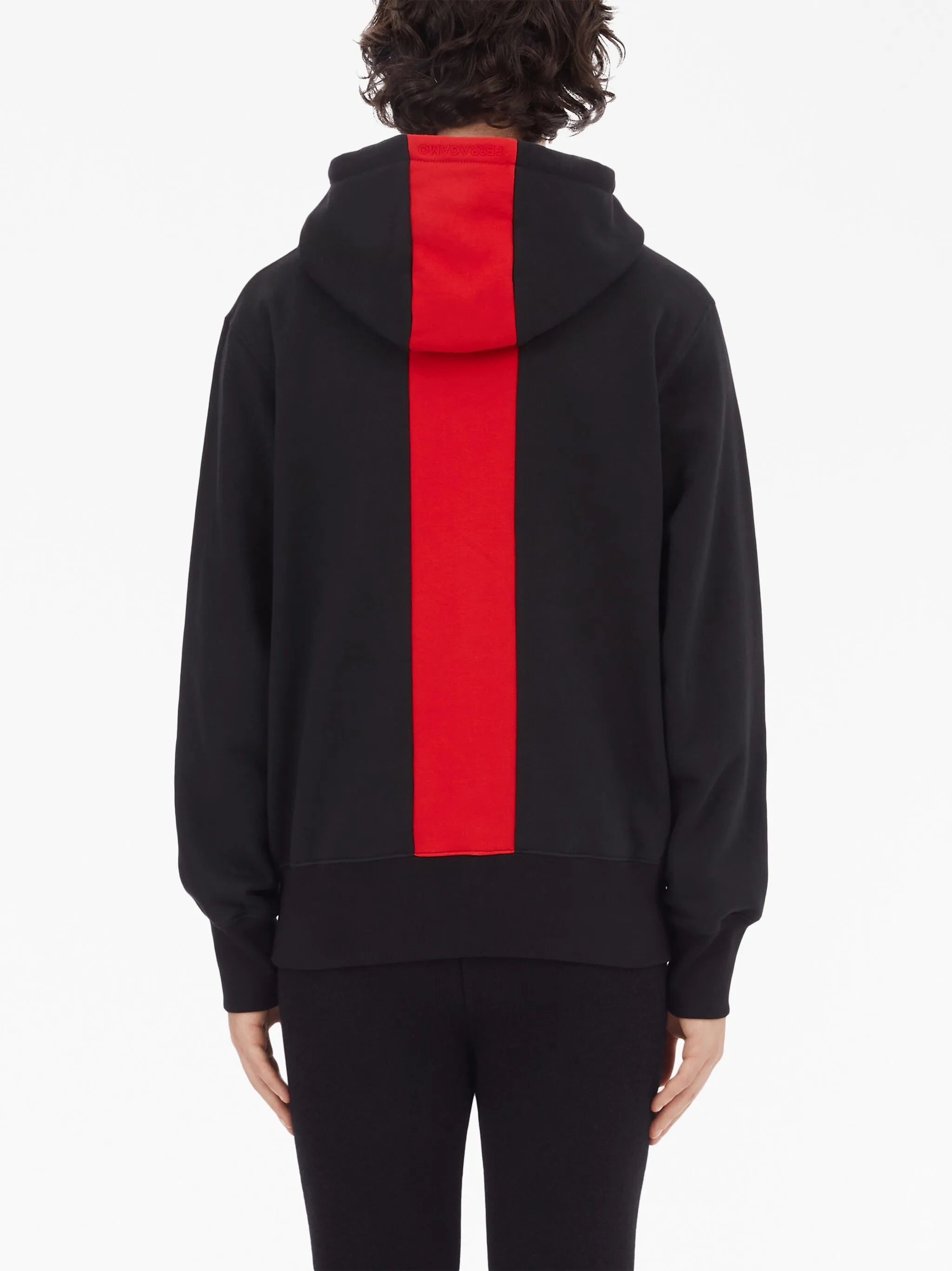 stripe-detailing cotton hoodie