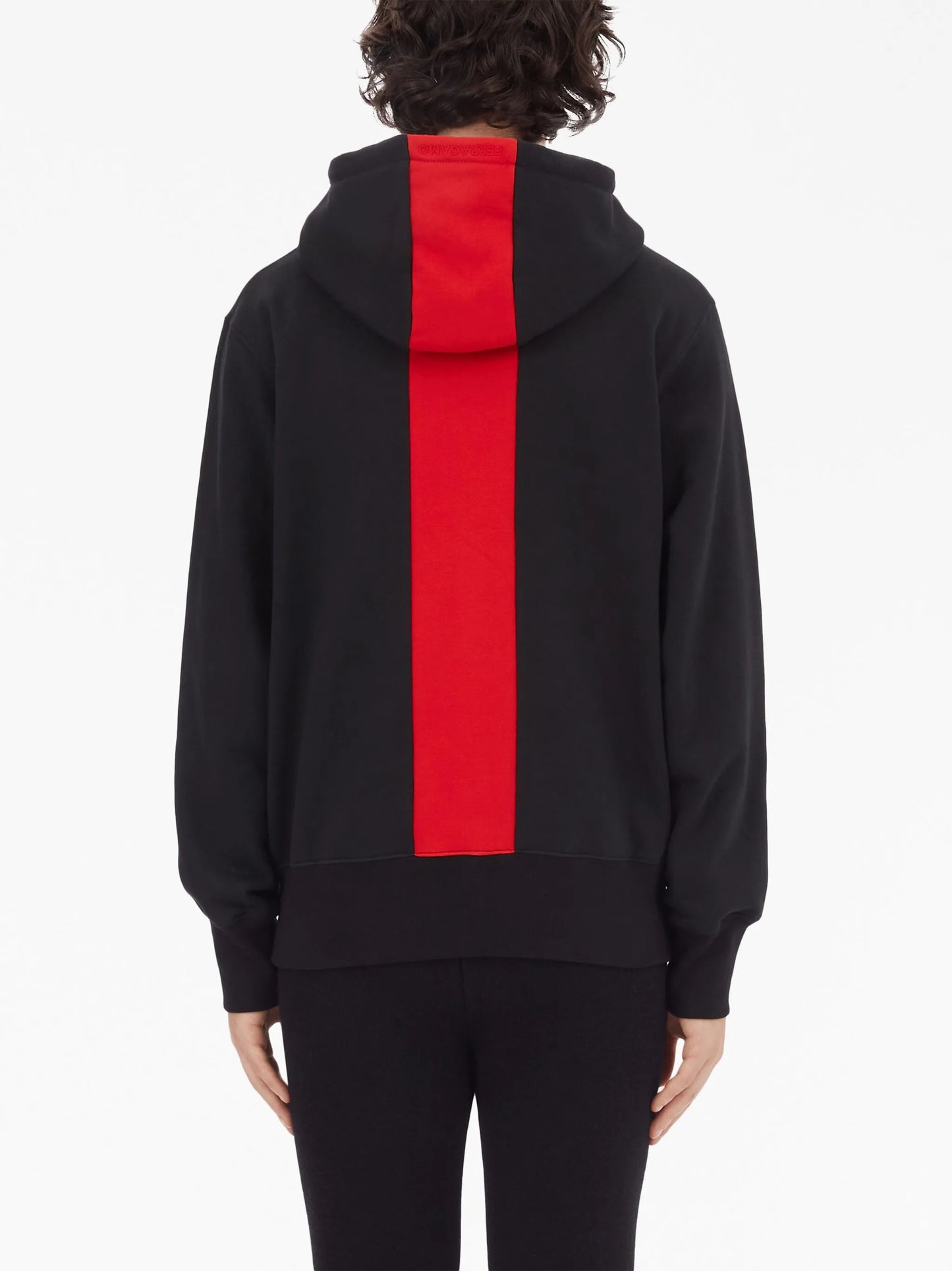 stripe-detailing cotton hoodie