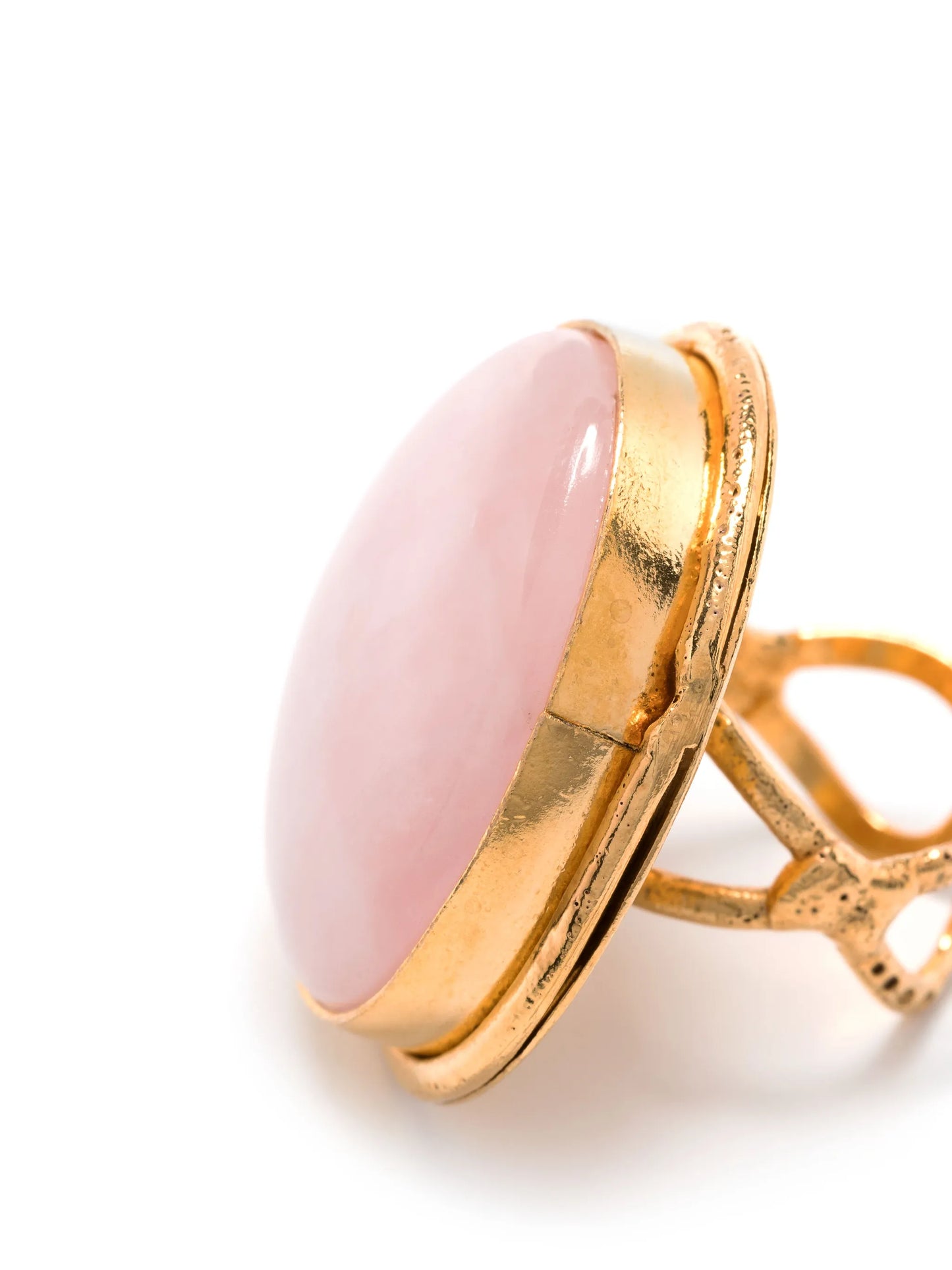 Macaron quartz-embellished ring