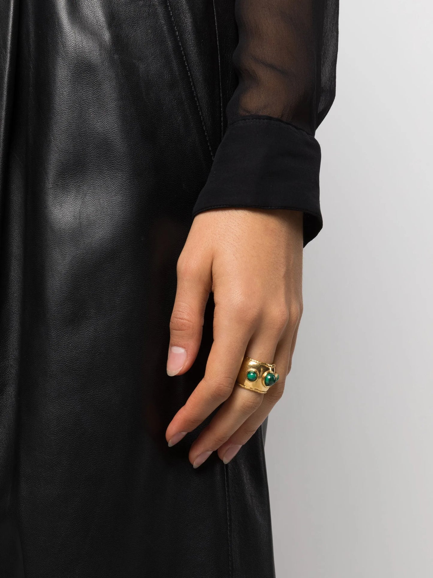 Dune malachite ring