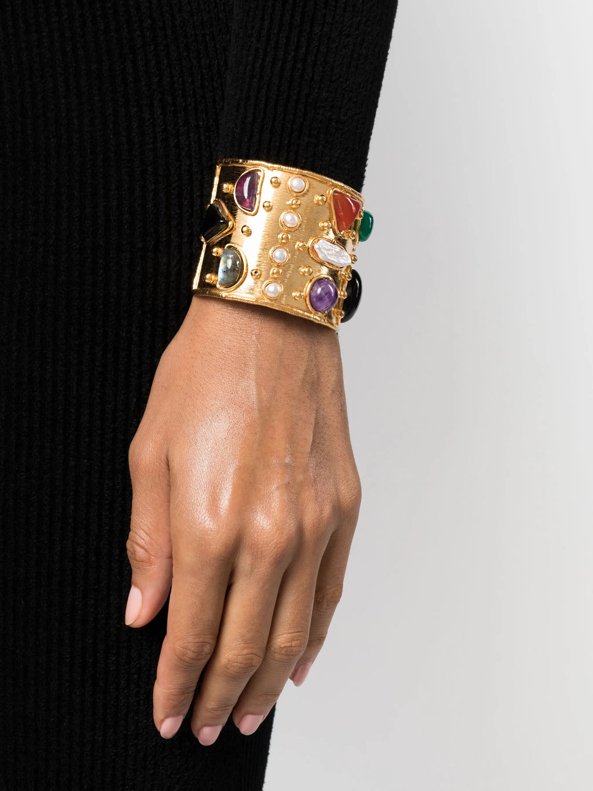 gemstone cuff bracelet