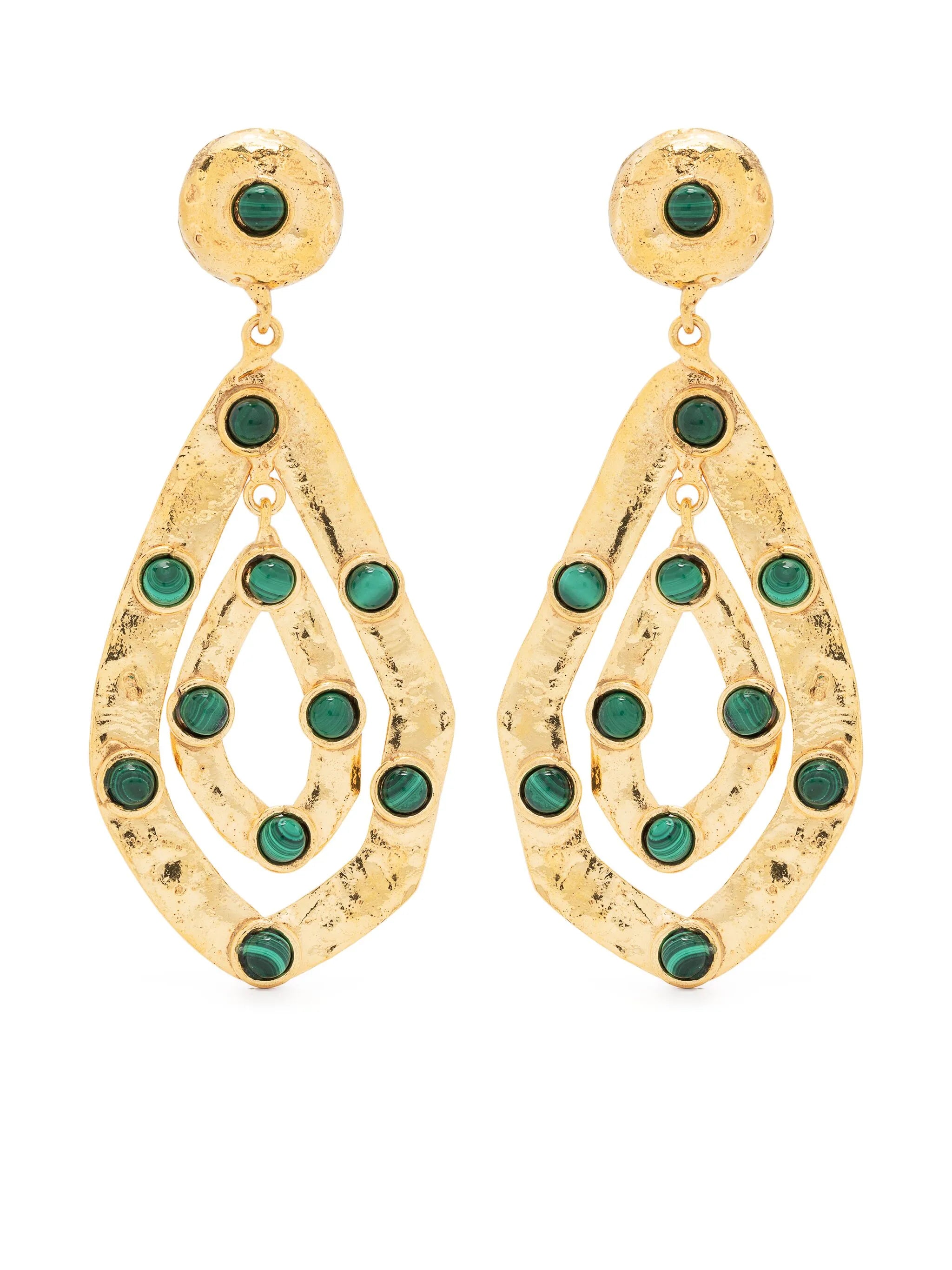 Ava malachite earrings