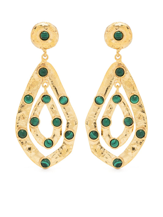 Ava malachite earrings