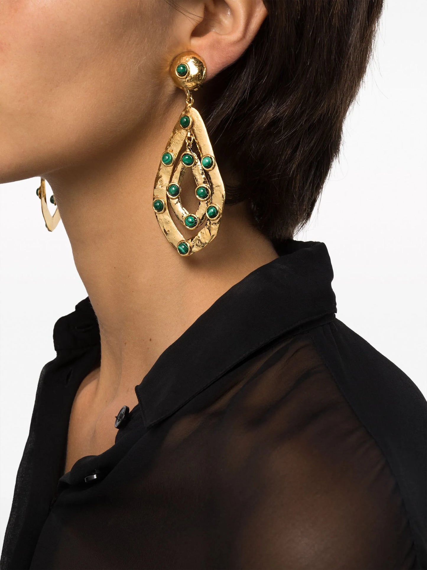 Ava malachite earrings