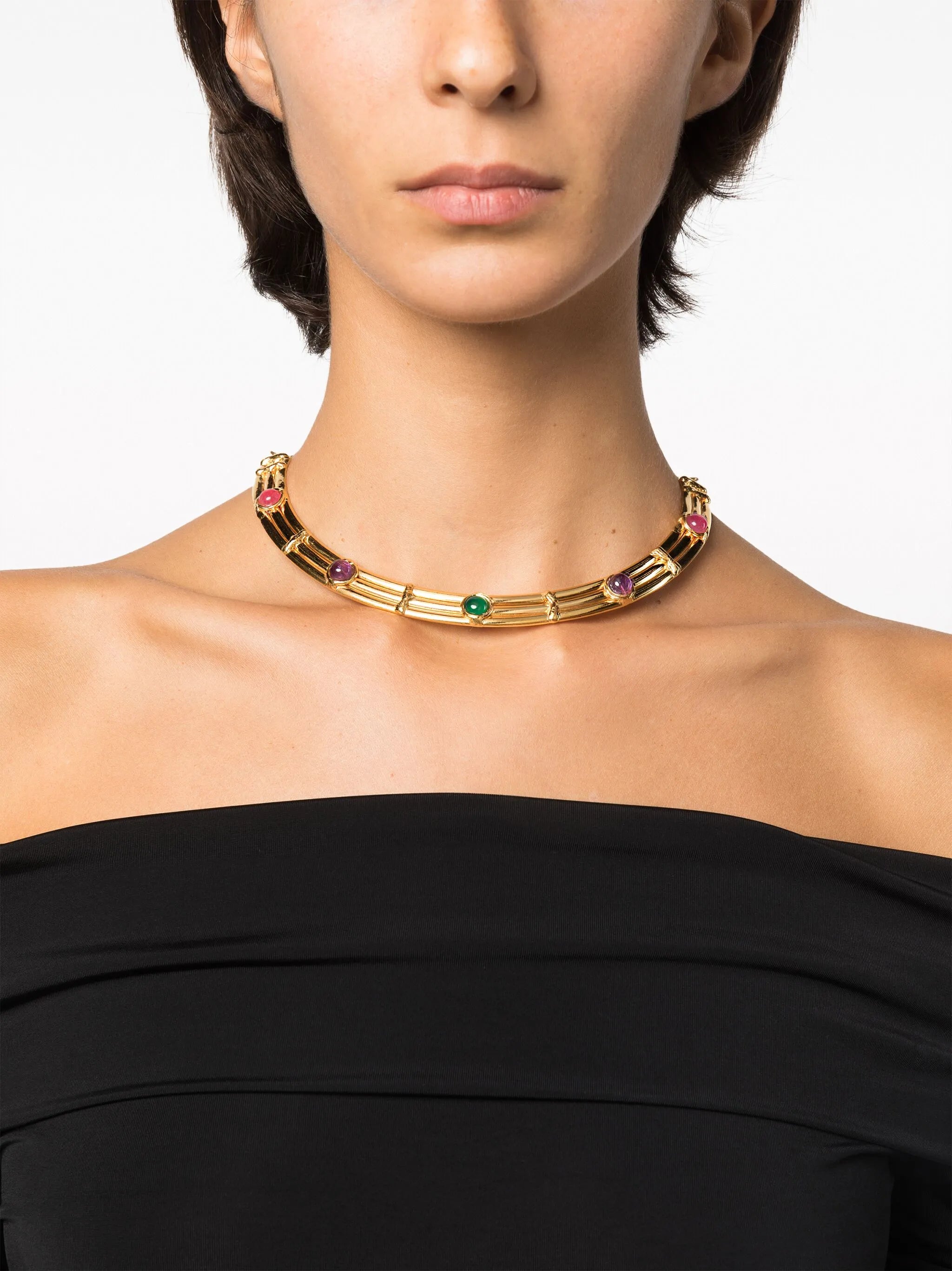 Winter crystal-embellished necklace