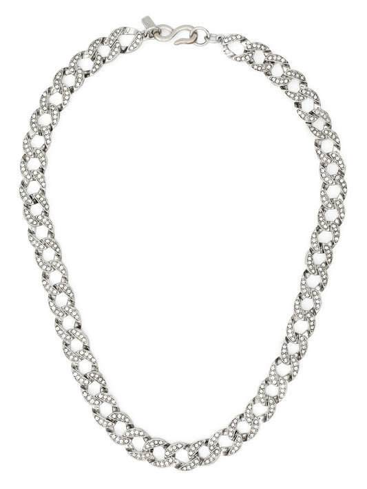crystal-embellished chain-link necklace