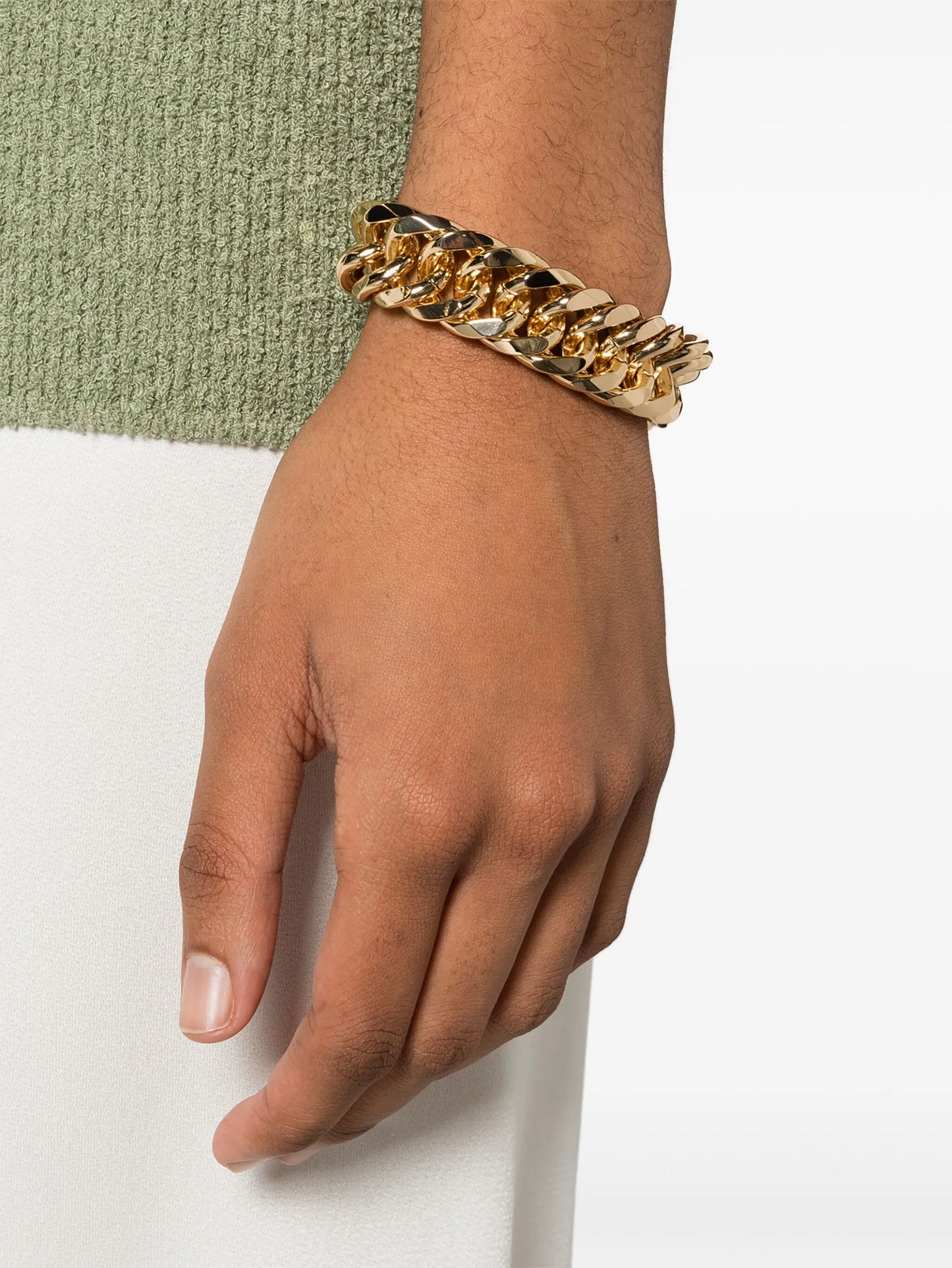 gold-plated curb-chain bracelet