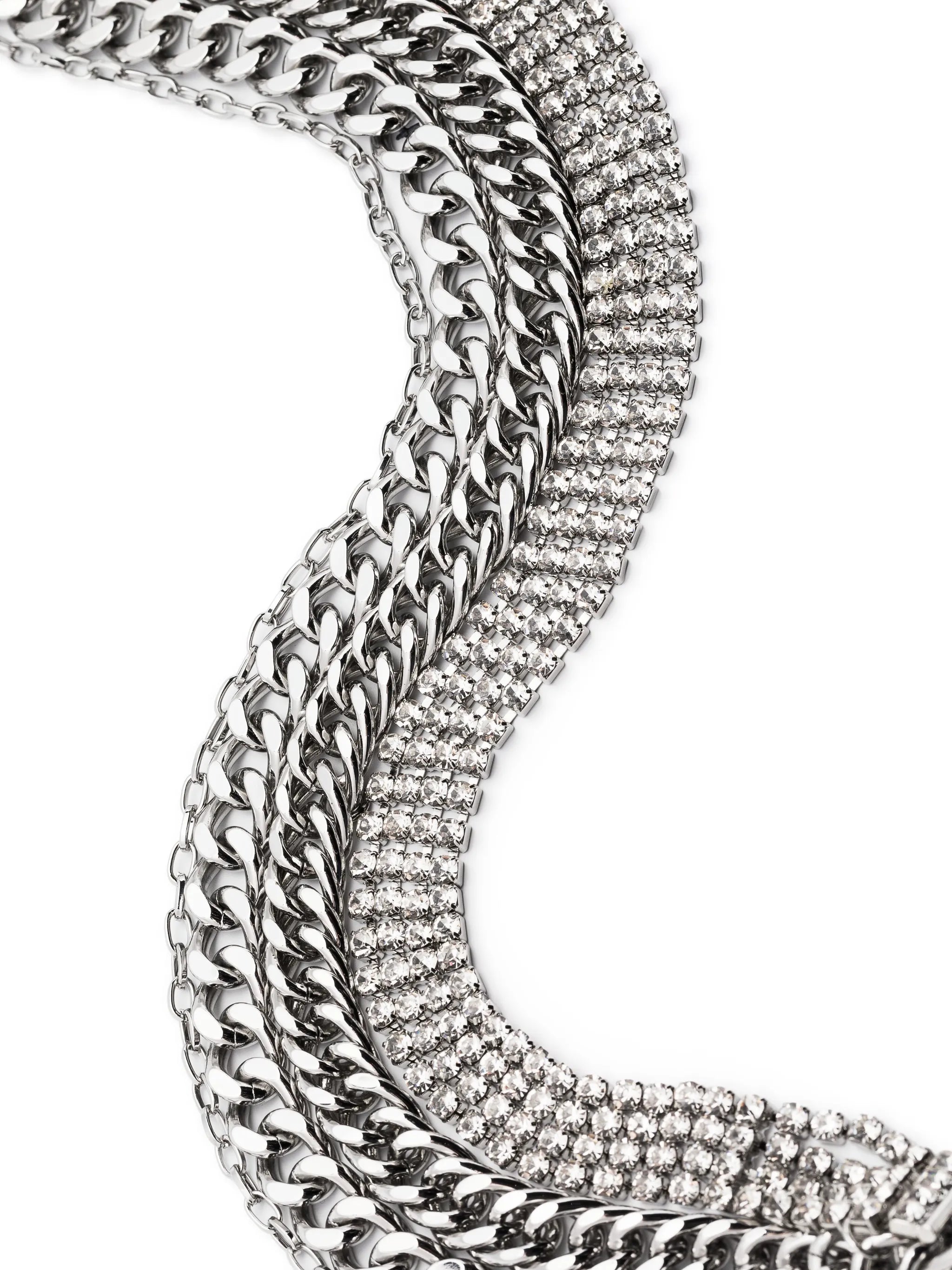 rhinestone-embellished layered necklace