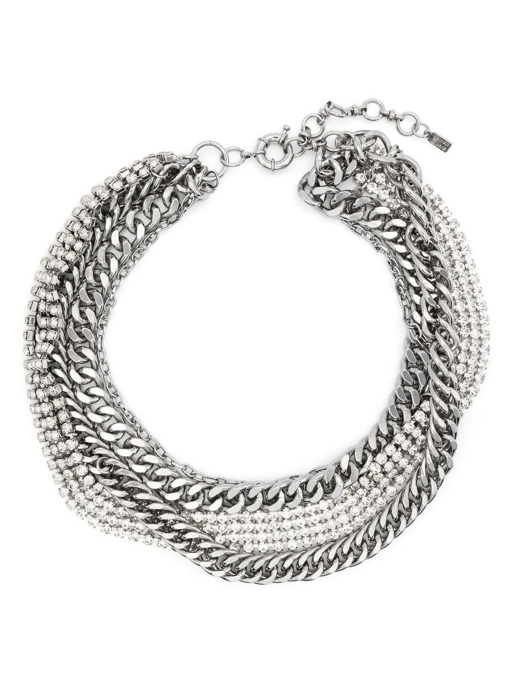 rhinestone-embellished layered necklace