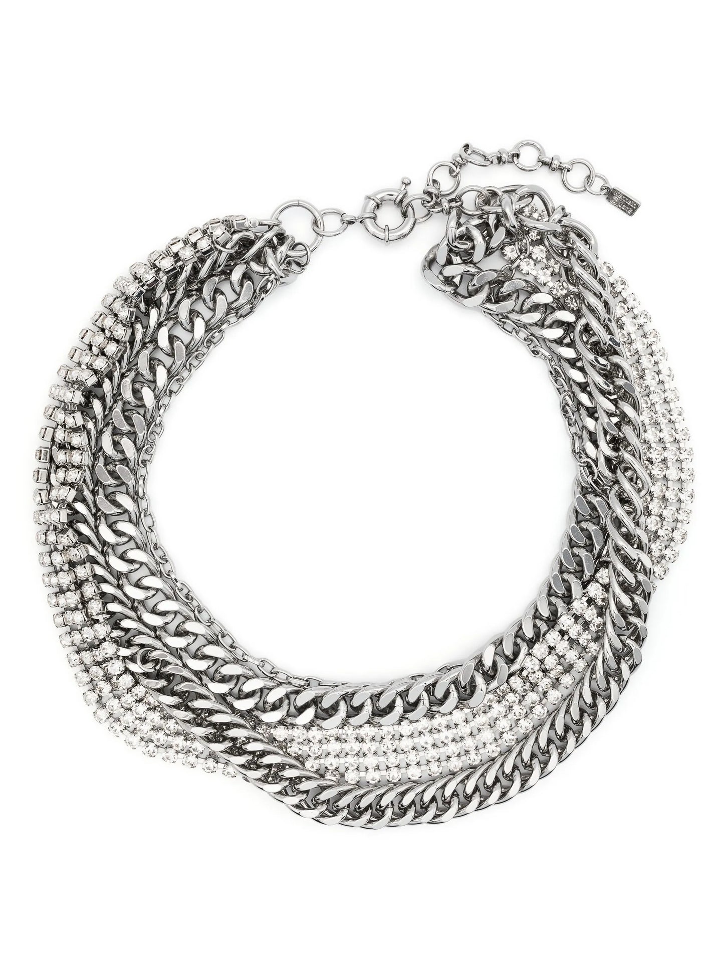 rhinestone-embellished layered necklace