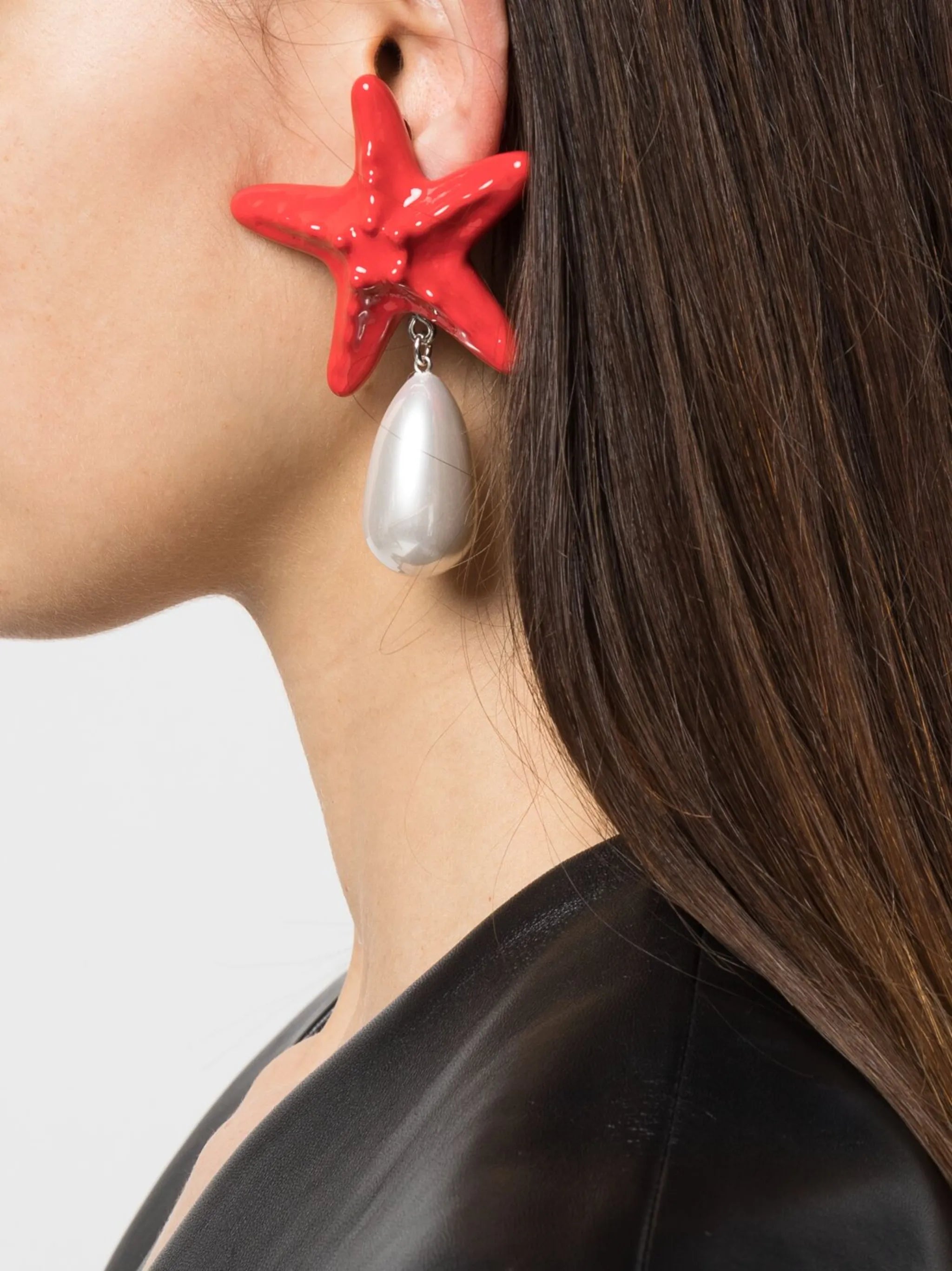 Starfish pearl-drop earrings