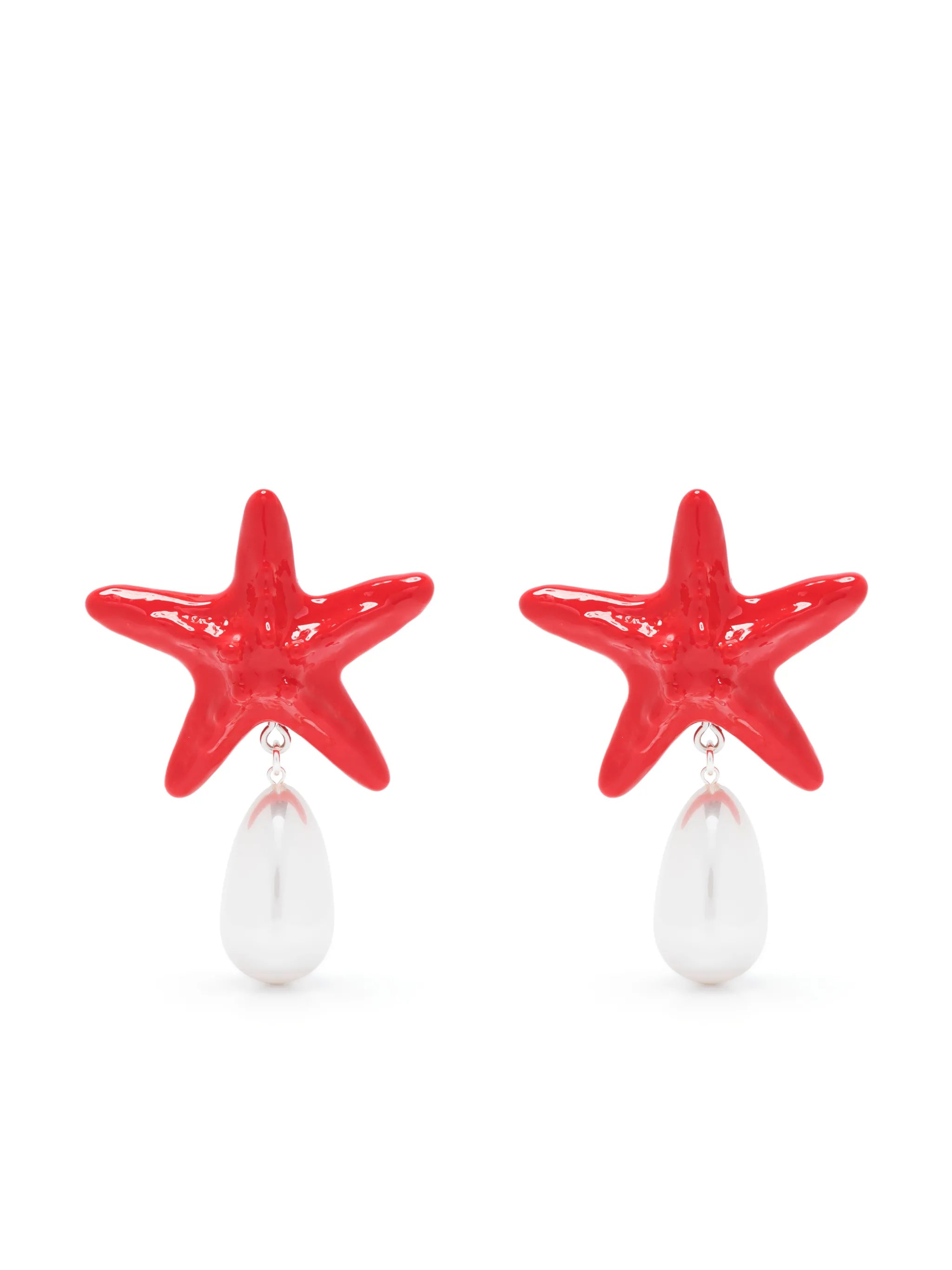 Starfish pearl-drop earrings