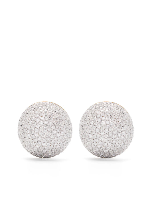9kt yellow and white gold Boule Disco diamond earrings