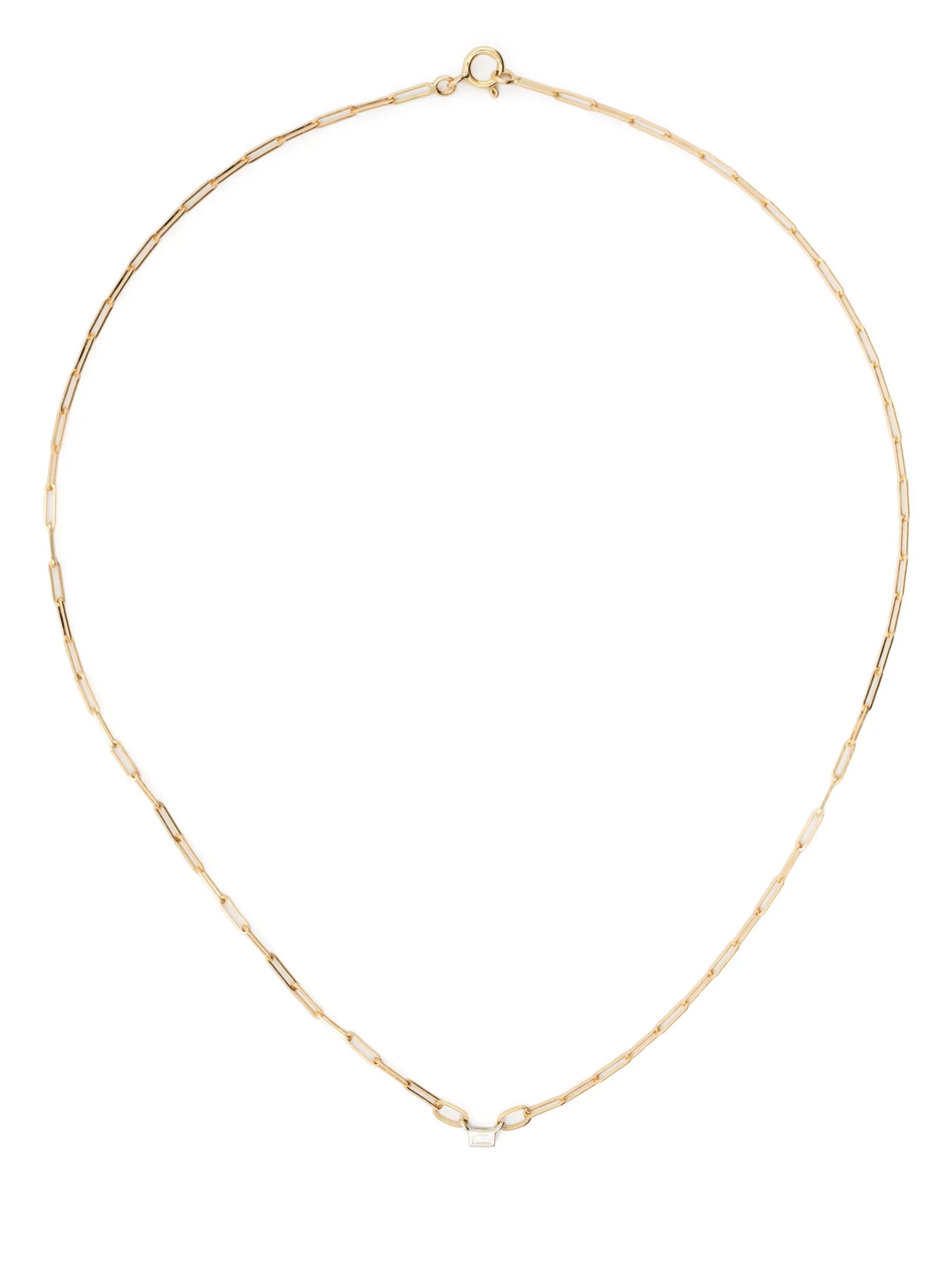 18kt yellow gold Solitaire diamond necklace