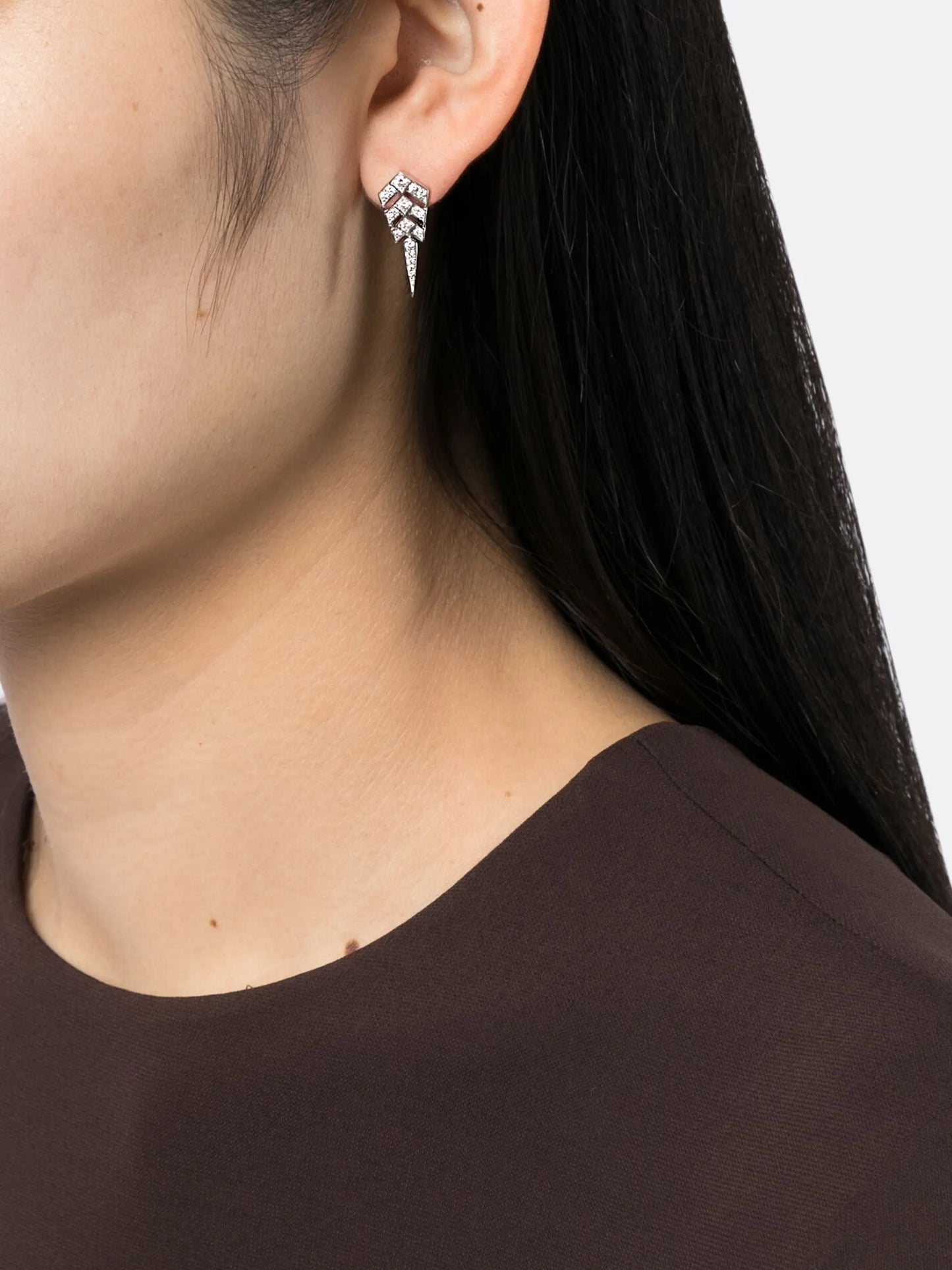 Stairway Arrow diamond drop earring