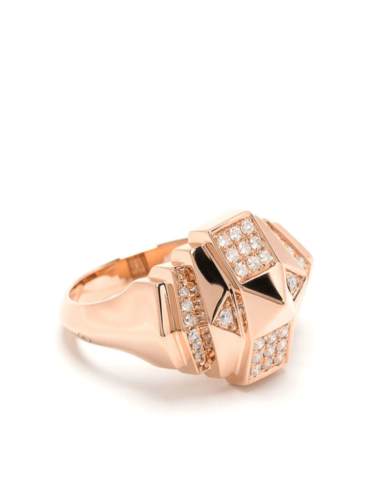 18kt rose gold Mini Rockaway Pyramid diamond ring