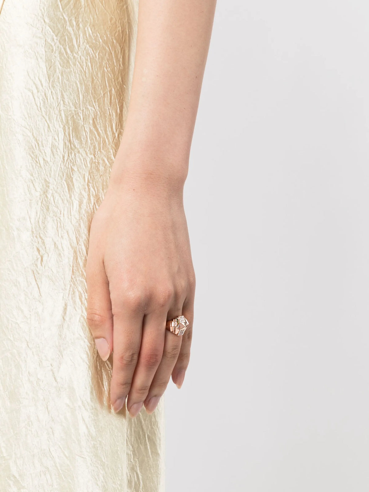 18kt rose gold Mini Rockaway Pyramid diamond ring