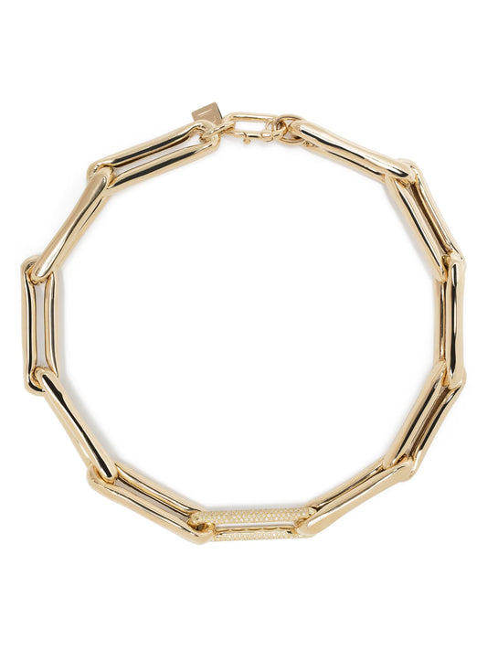 14kt yellow gold diamond chain necklace
