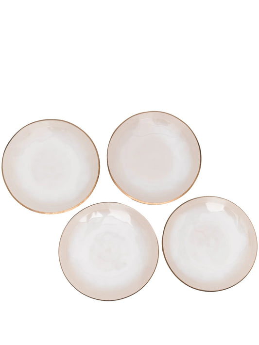 metallic-trim dessert plate set