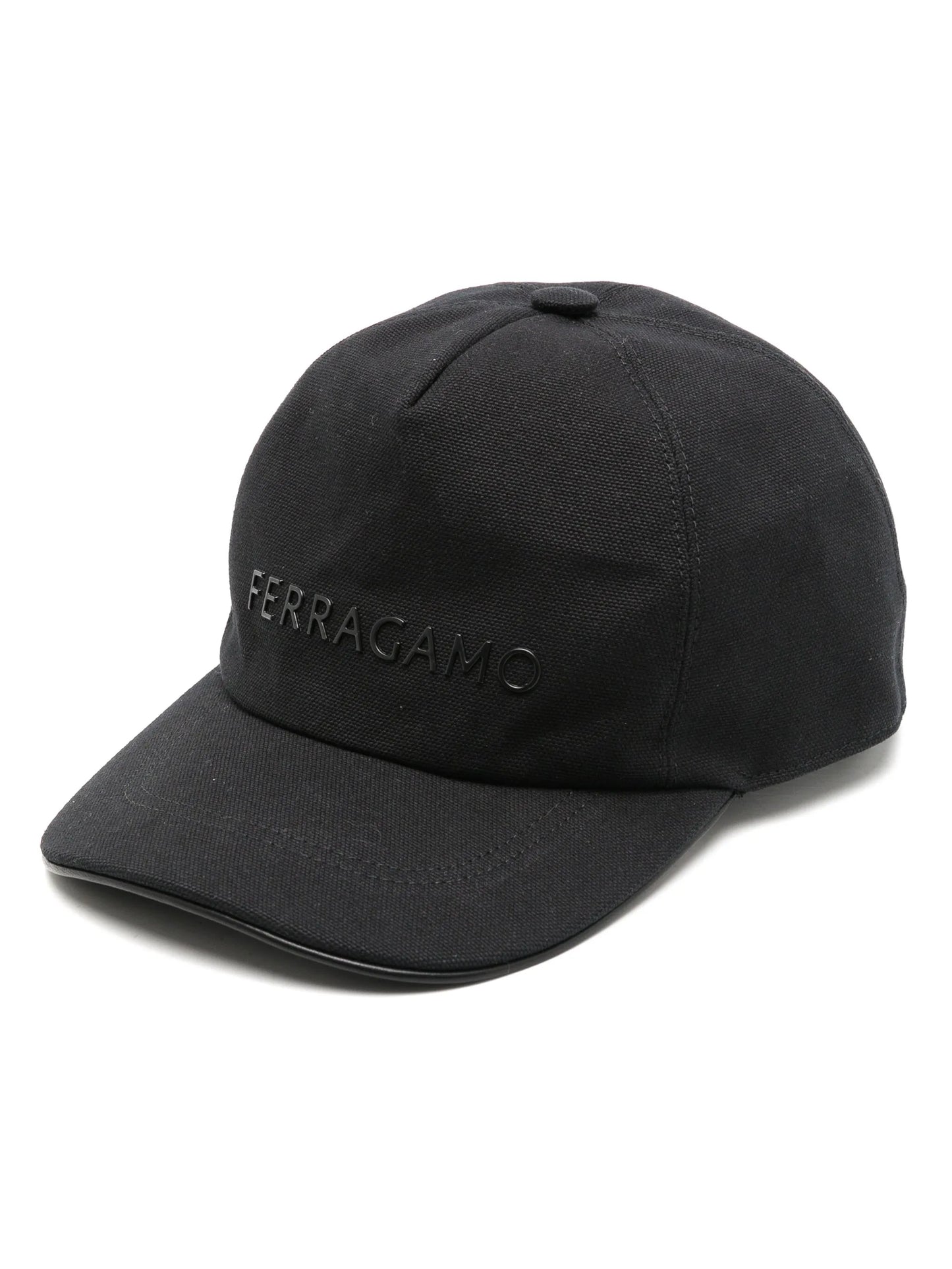 logo-rubberized canvas cotton cap