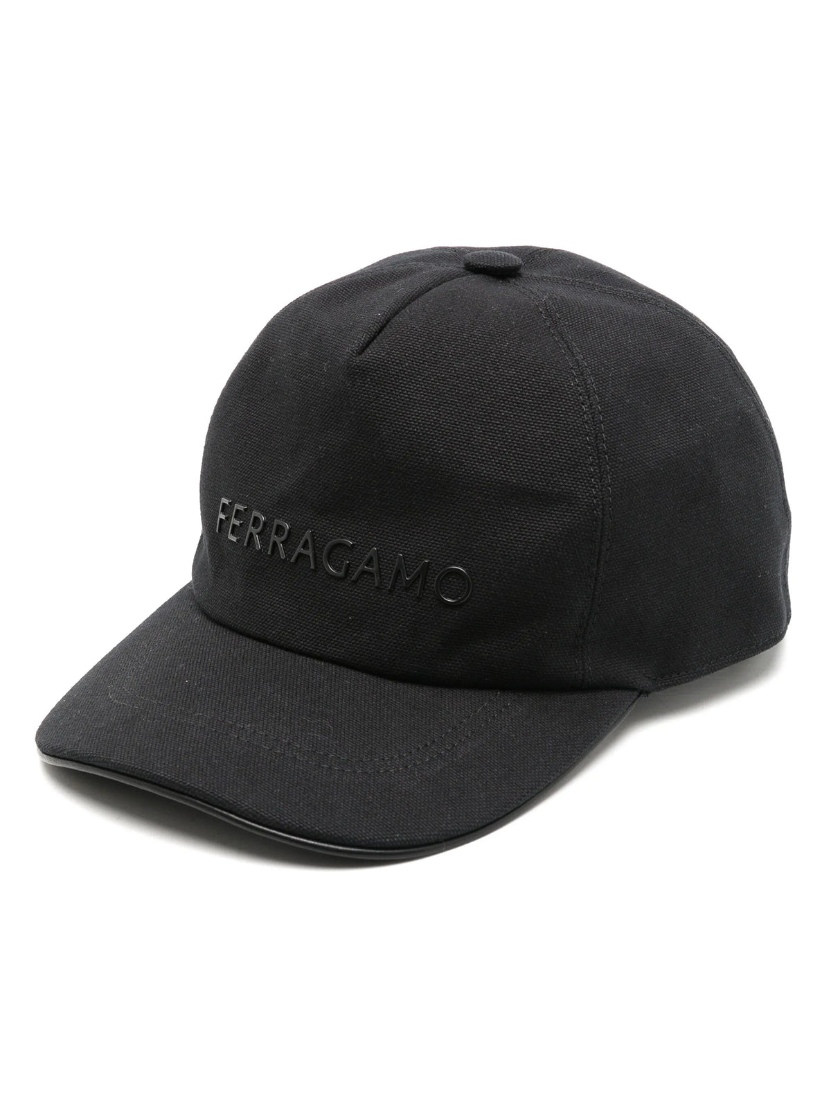 logo-rubberized canvas cotton cap