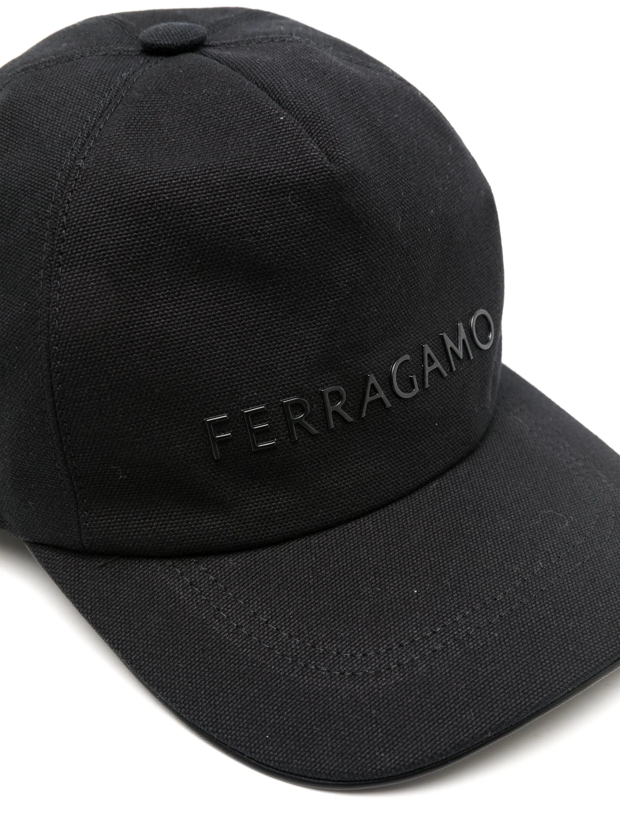 logo-rubberized canvas cotton cap