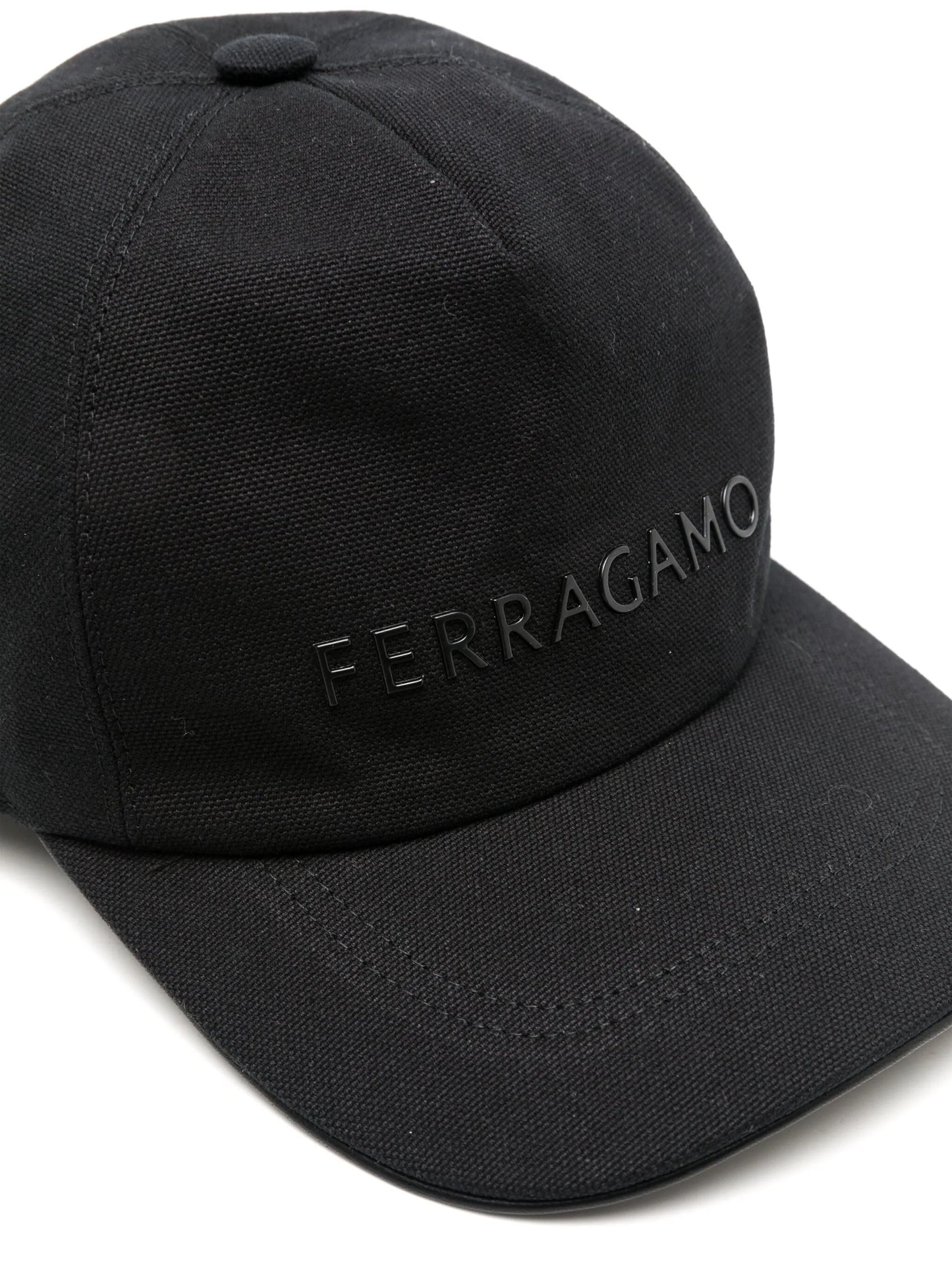 logo-rubberized canvas cotton cap