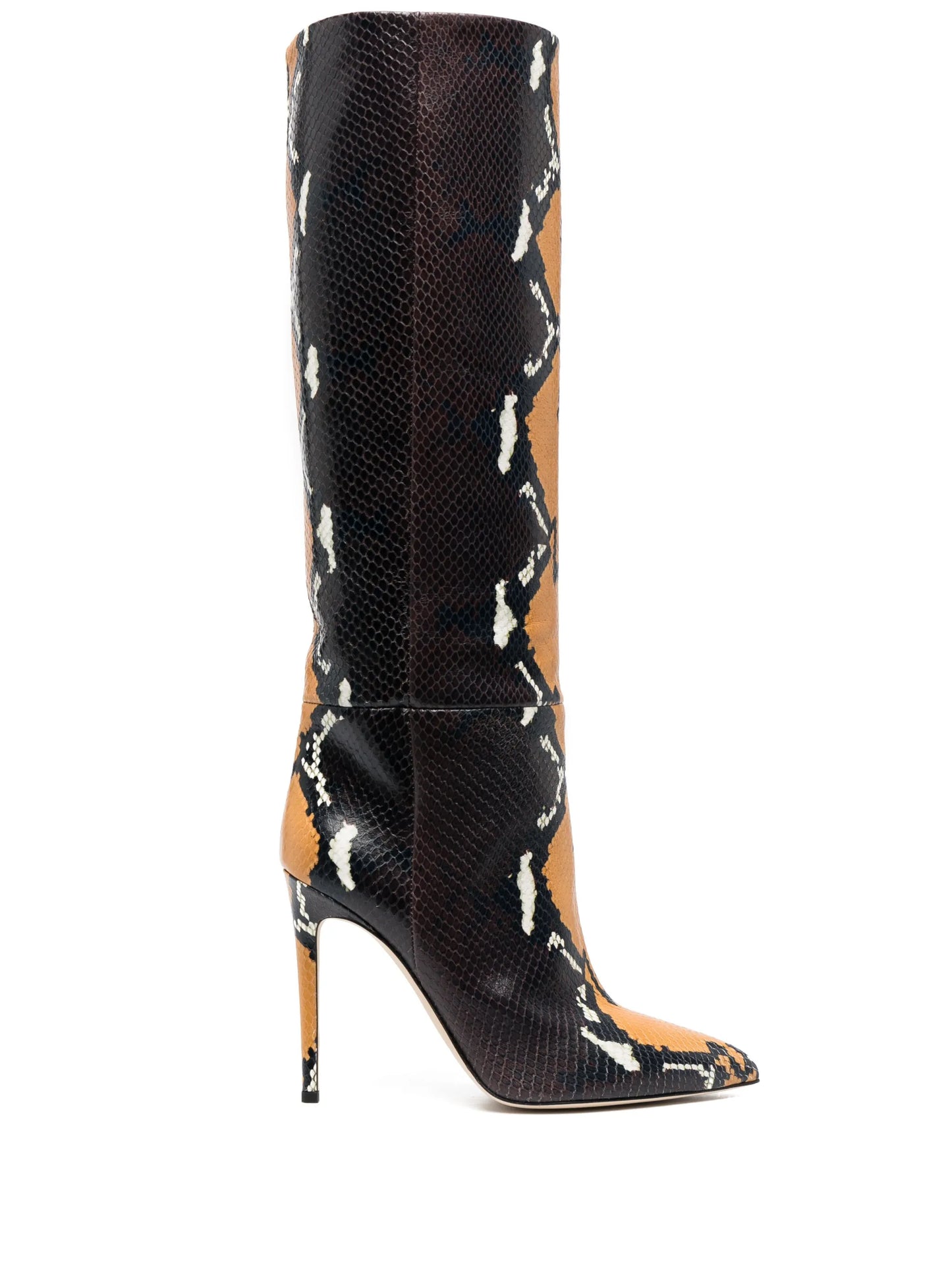 115mm python-print knee-high boots