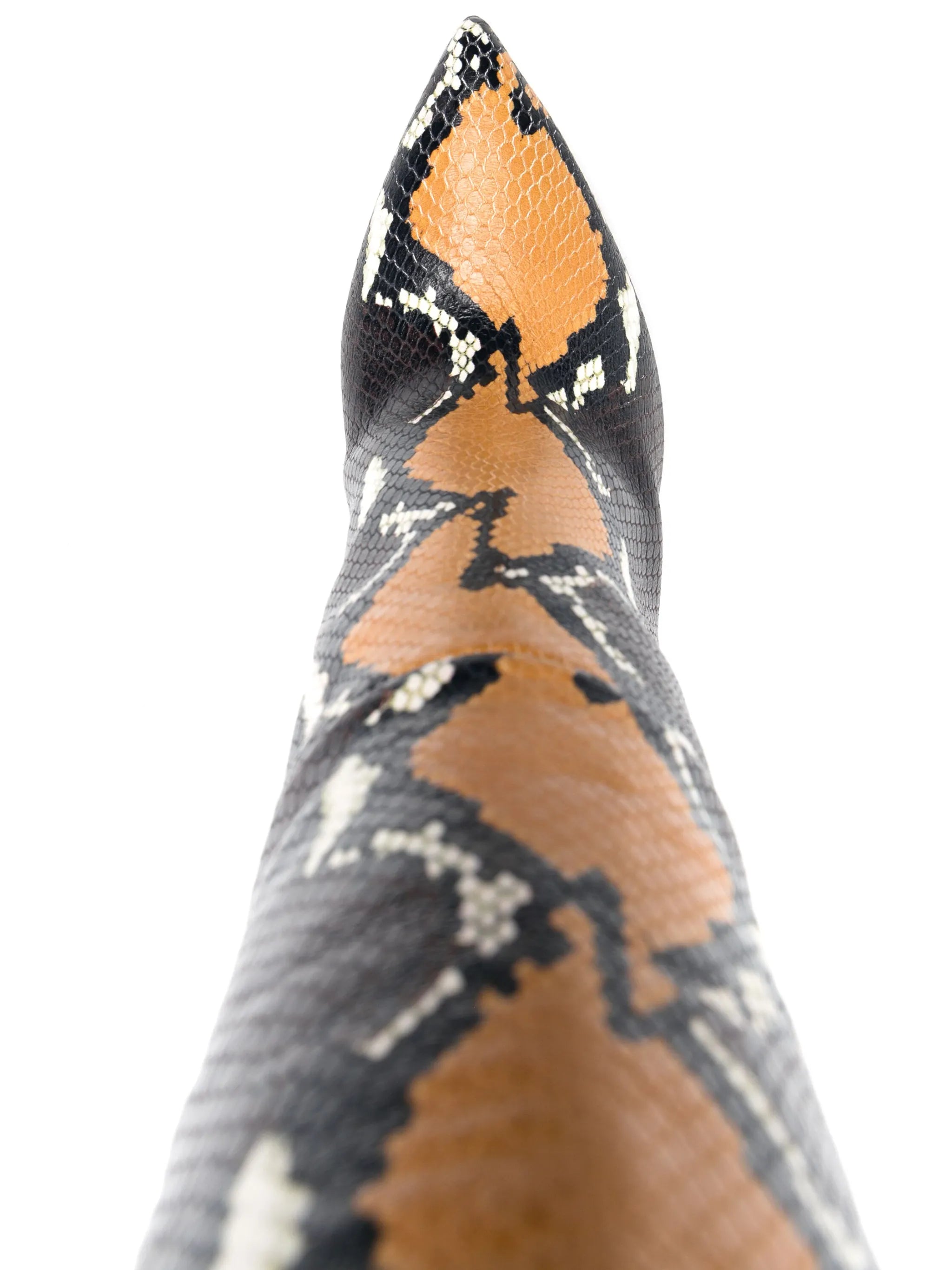 115mm python-print knee-high boots