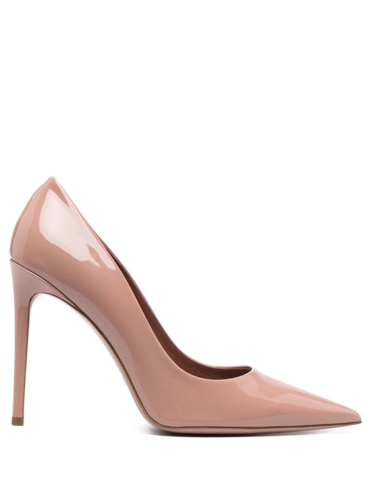 105mm pointed-toe leather pumps